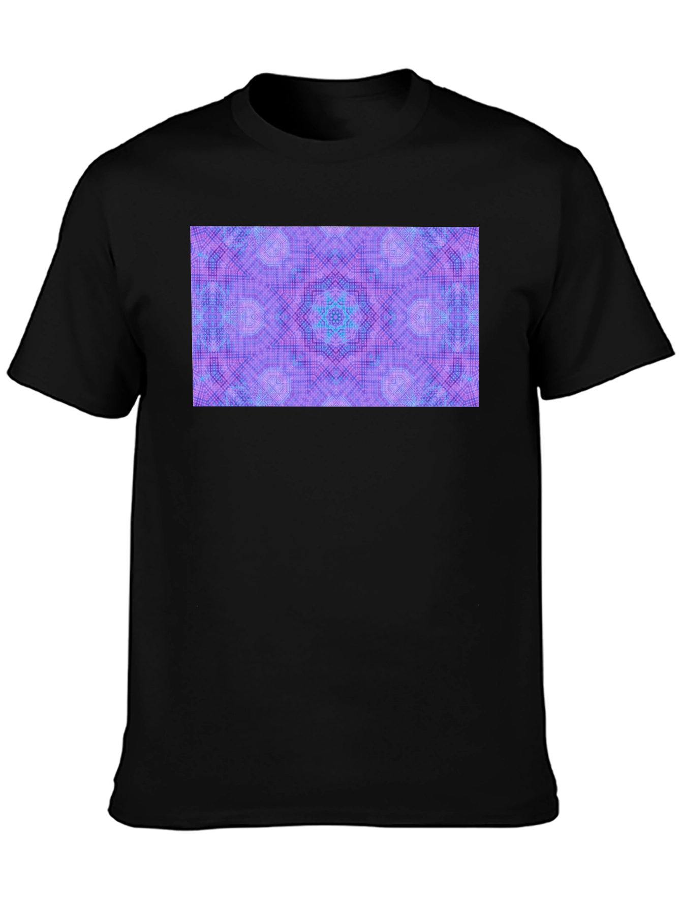 Black Kaleidoscope Pattern T-Shirt - Unisex view 3