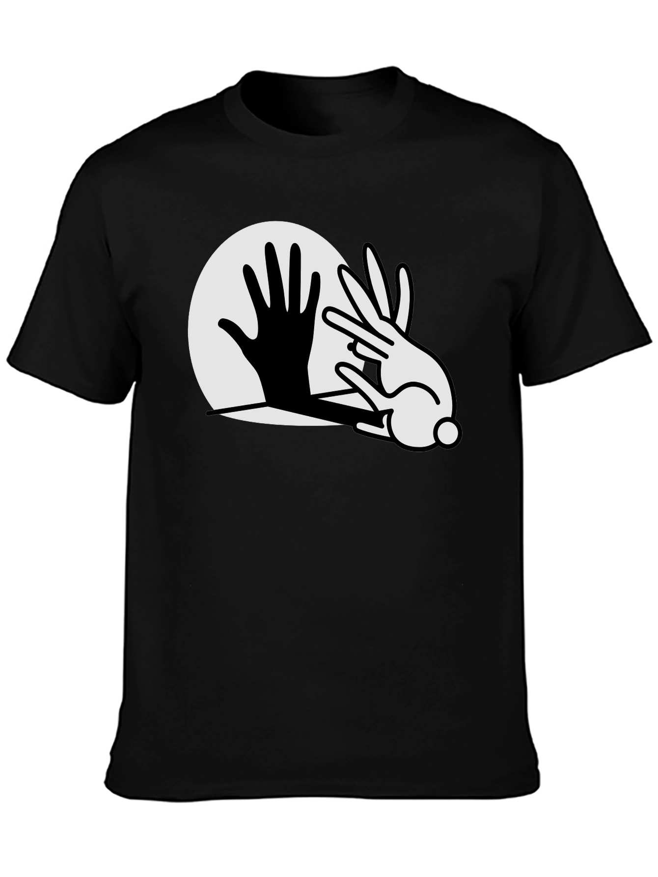 Black Rabbit Shadow Play Graphic T-Shirt - Black view 3