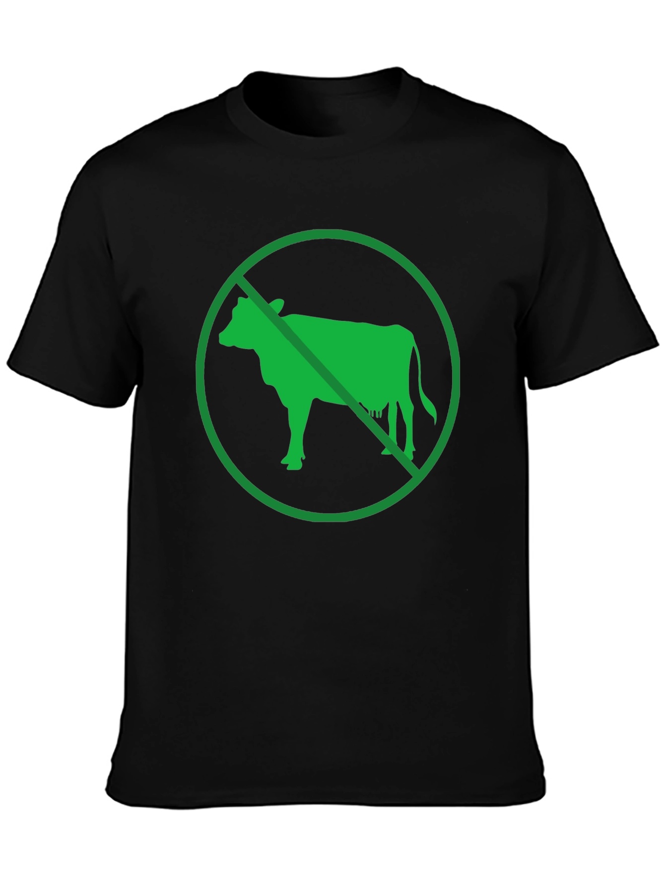 Vegan T-Shirt - No Cow Symbol Graphic Tee - 3