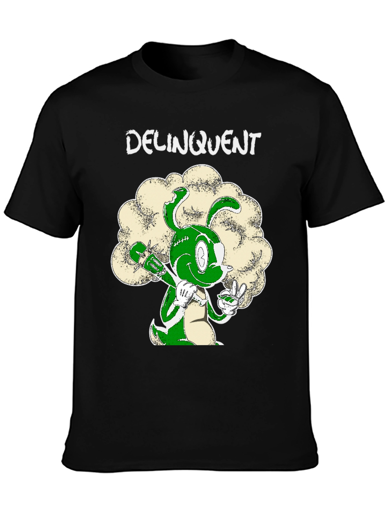 Black Delinquent Bunny T-Shirt - Graphic Tee view 3
