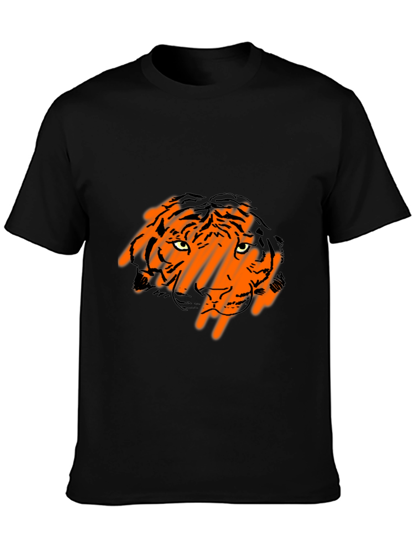 Black Tiger Graphic Black T-Shirt view 3