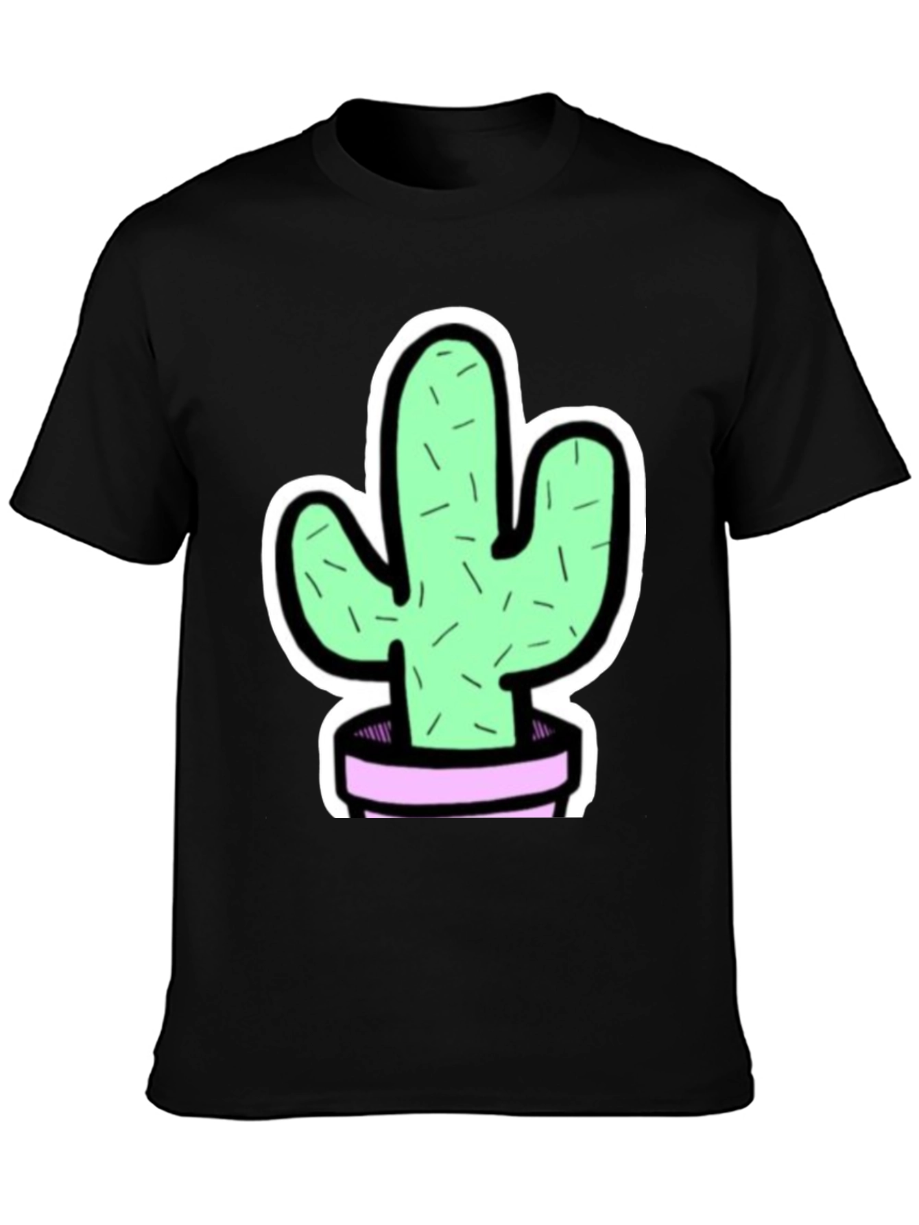 Black Cactus Graphic Tee - Trendy Black T-Shirt view 3