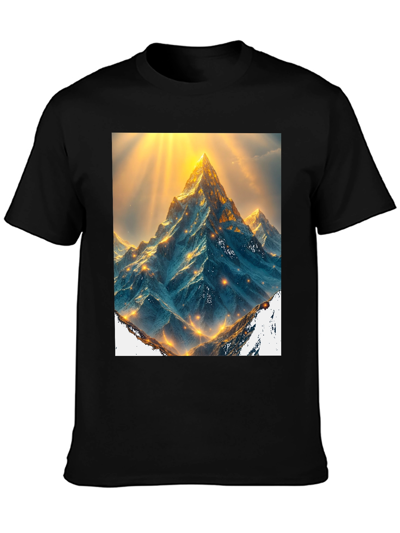 Black Mountain Peak Graphic Tee - Black Cotton Blend view 3