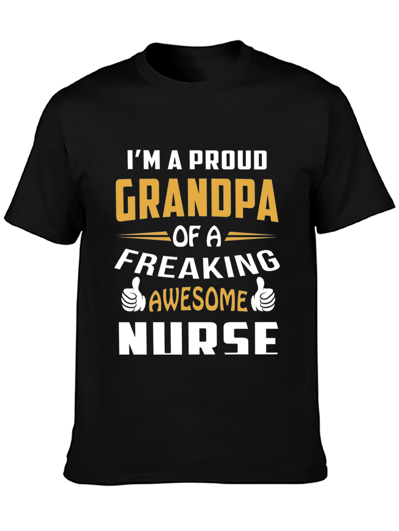 Black Proud Grandpa of an Awesome Nurse T-Shirt view 3