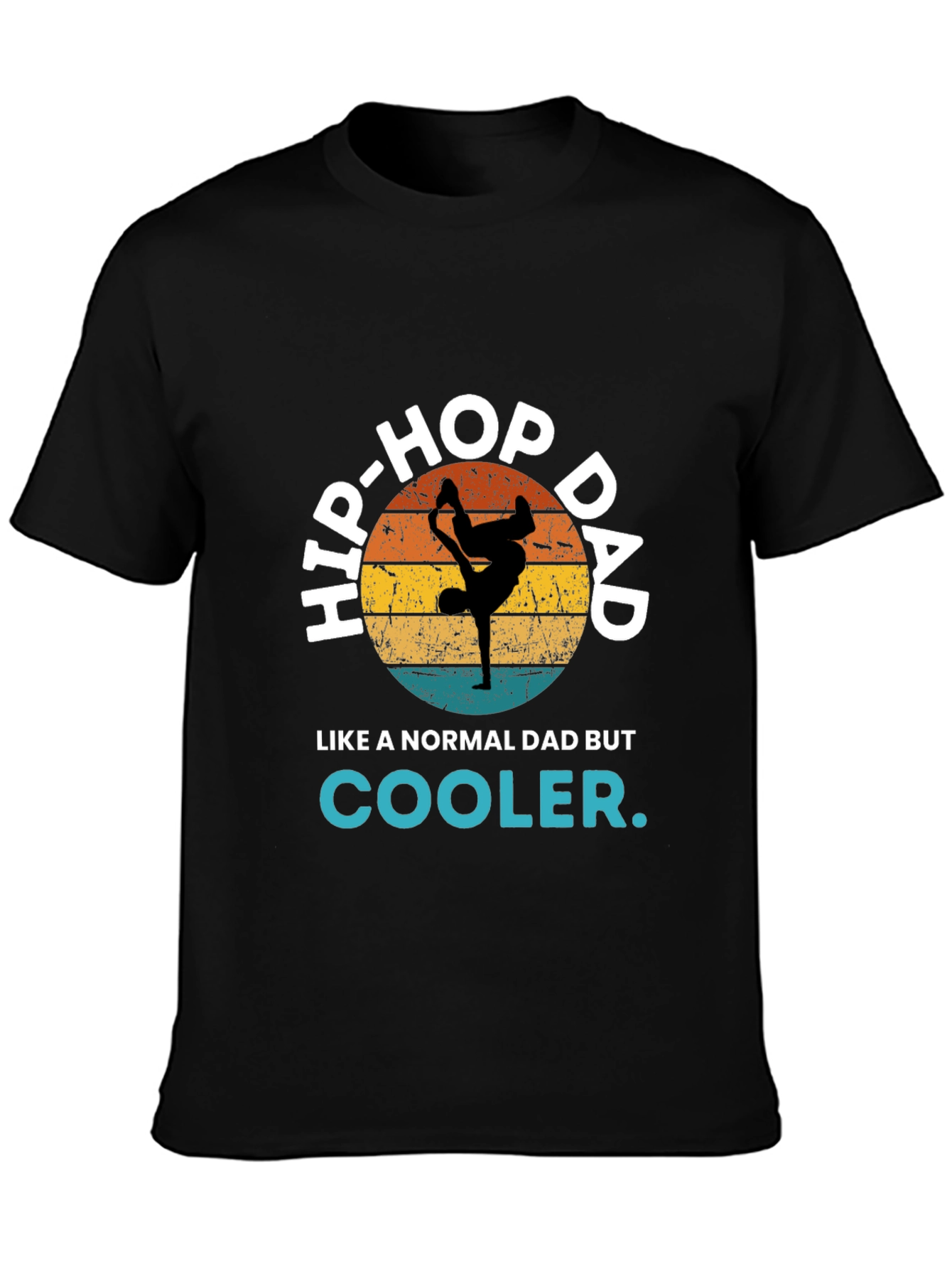 Black Hip-Hop Dad T-Shirt - Cool Dad Tee view 3
