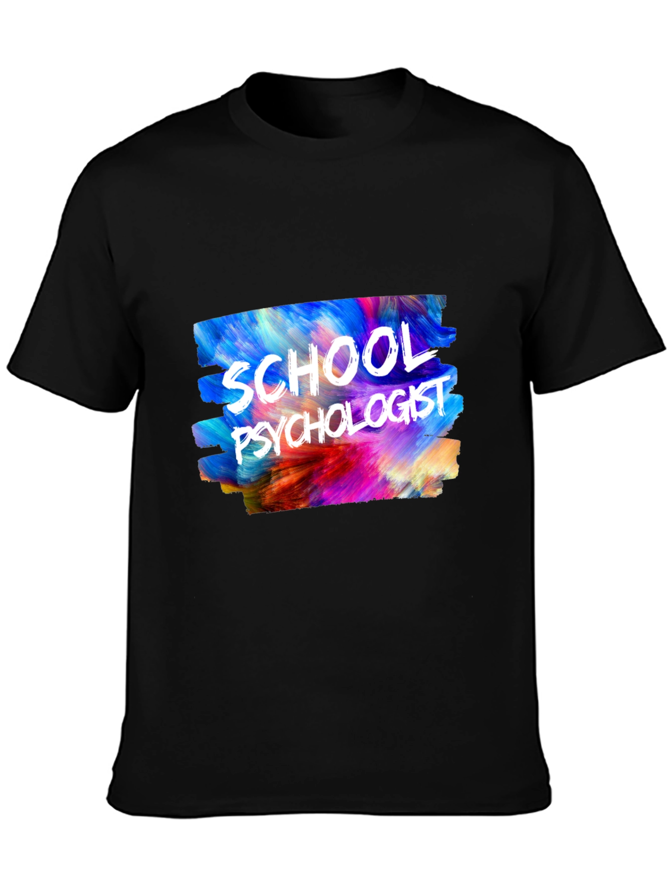 Black School Psychologist T-Shirt - Colorful Design view 3