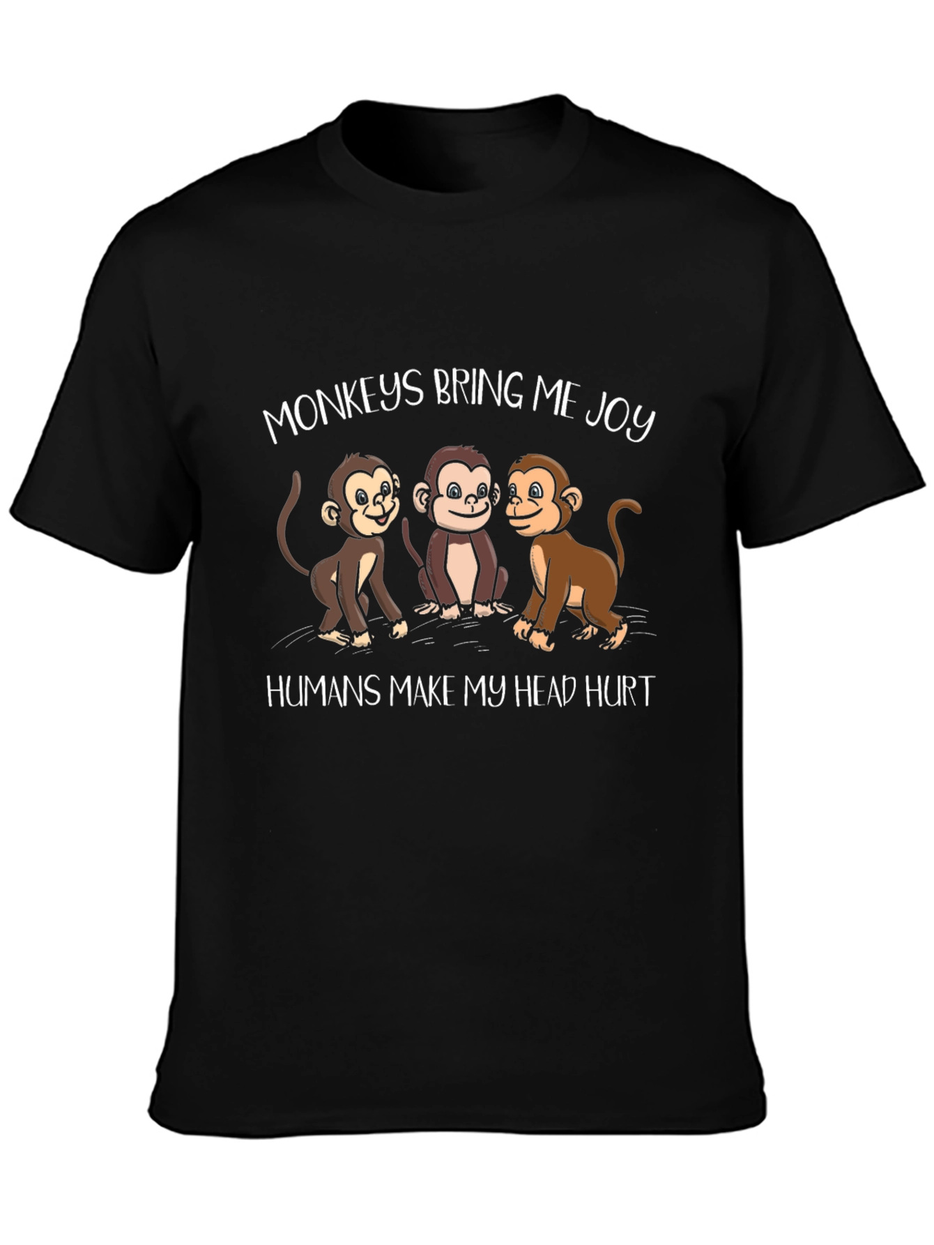 Black Monkey Graphic Tee - Funny Animal Lover Shirt view 3