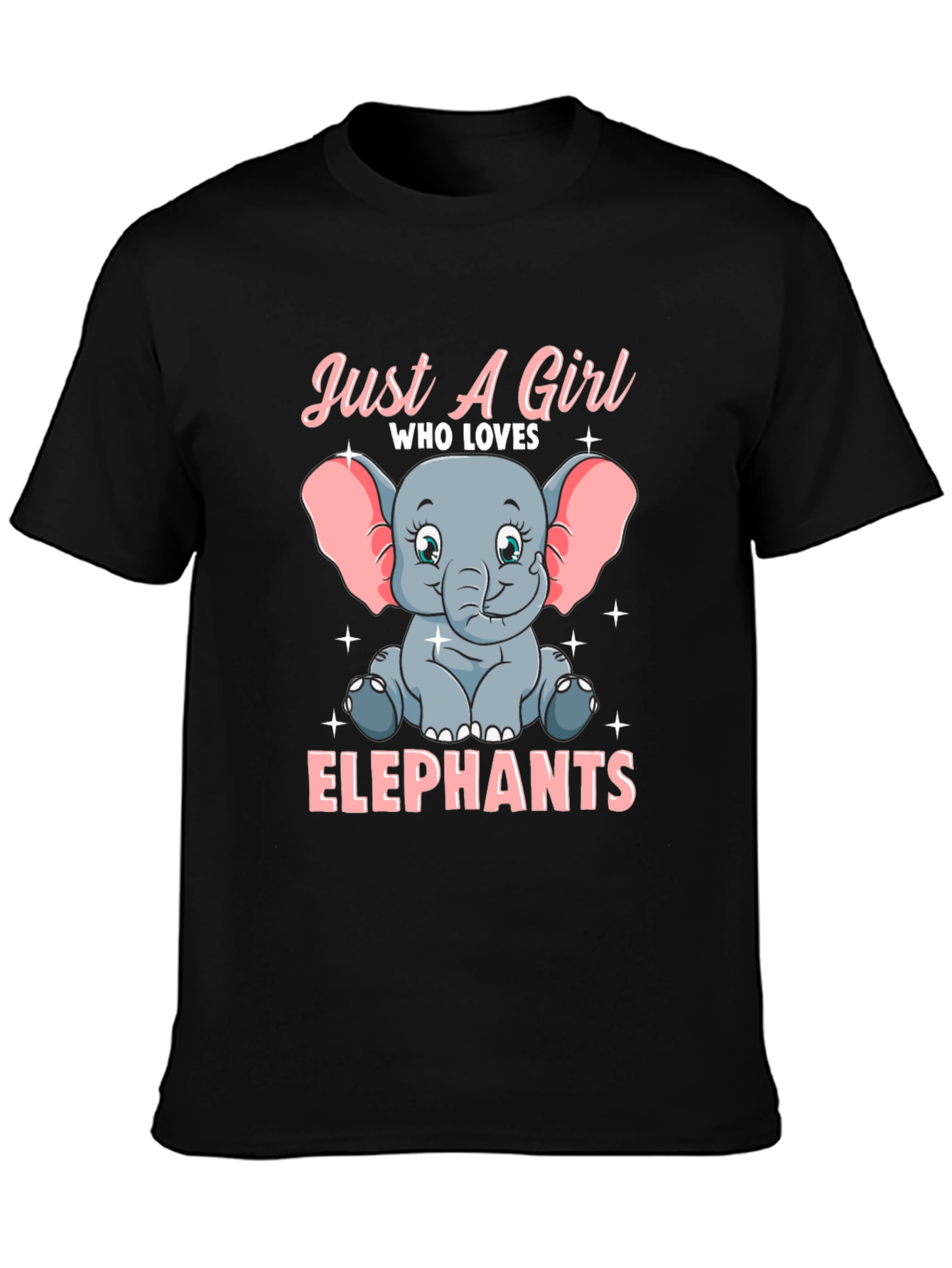 Black Girl's Elephant Lover Graphic T-Shirt view 3