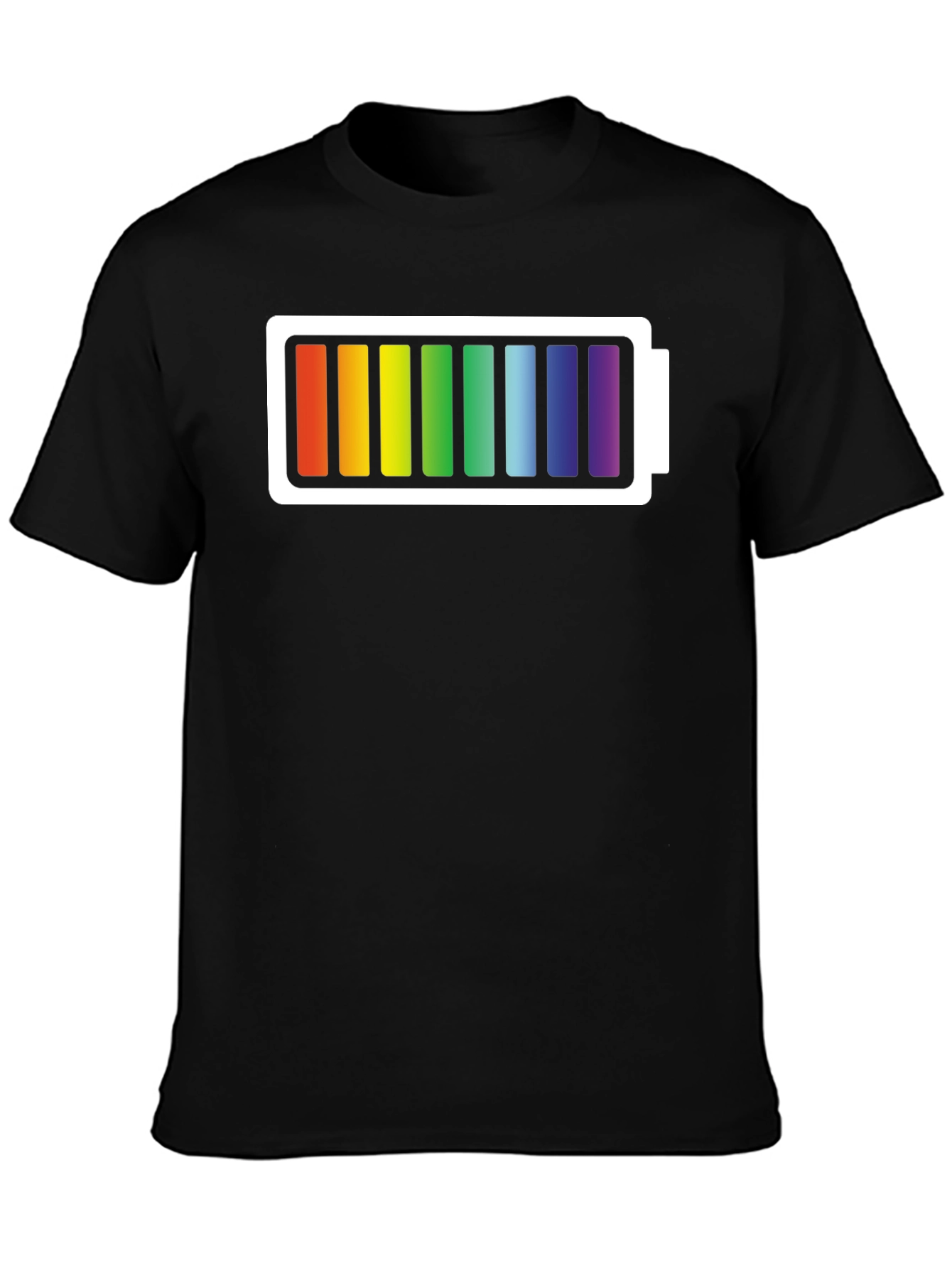 Black Rainbow Battery T-Shirt - Prideful Charge view 3