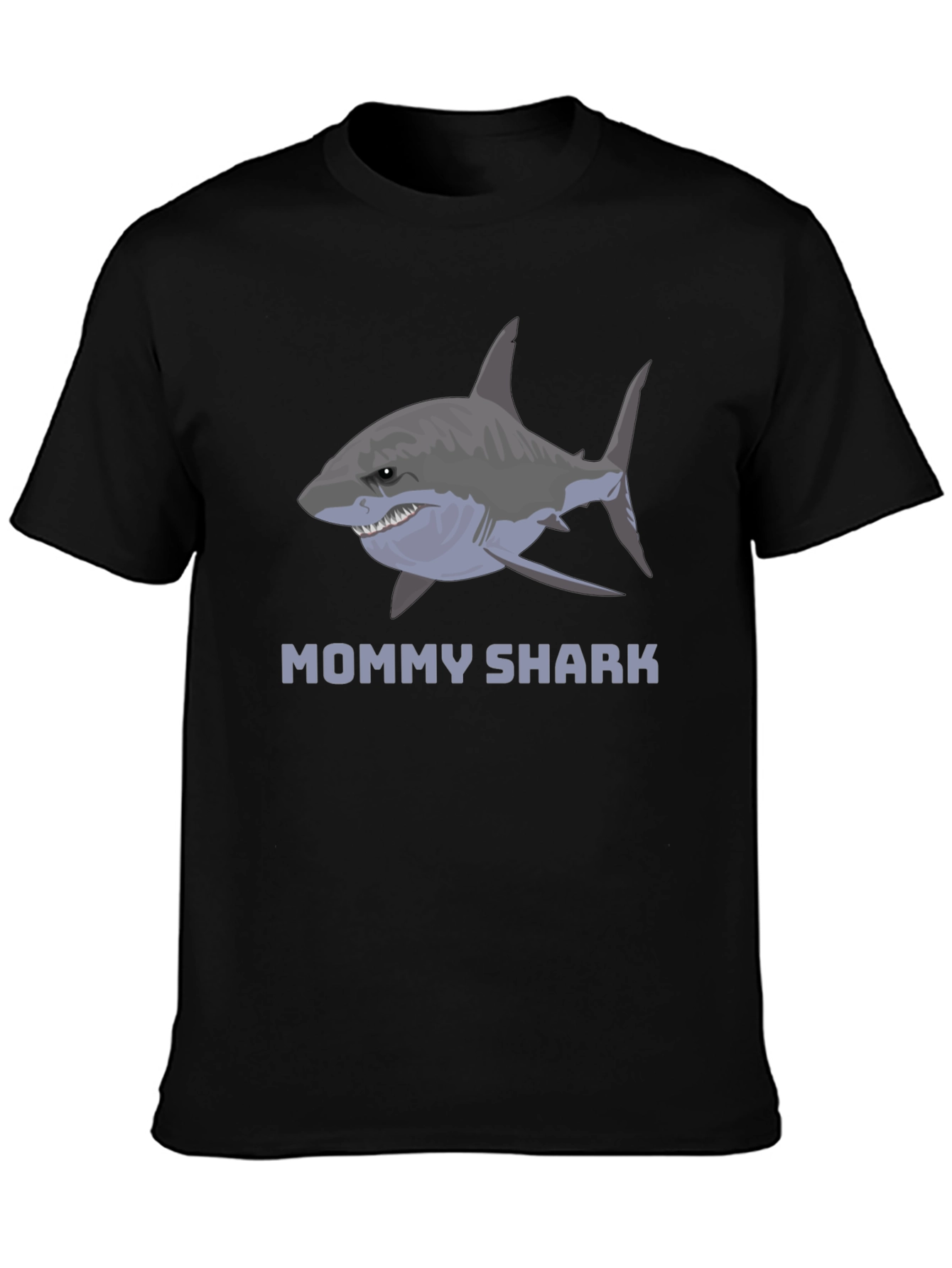 Black Mommy Shark Graphic Tee -  Stylish Cotton Blend view 3