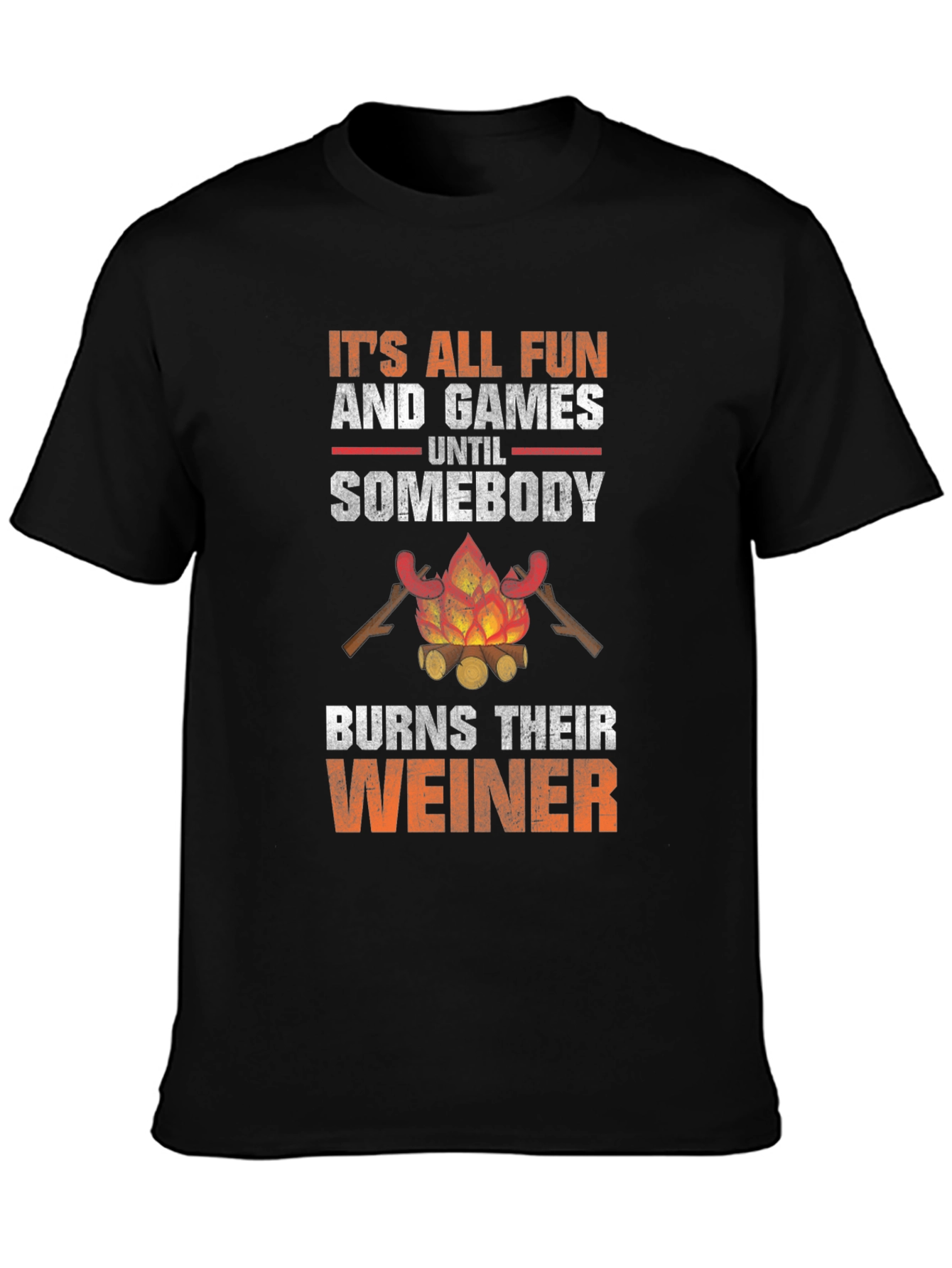 Black Fun and Games T-Shirt - Burns Their Weiner view 3