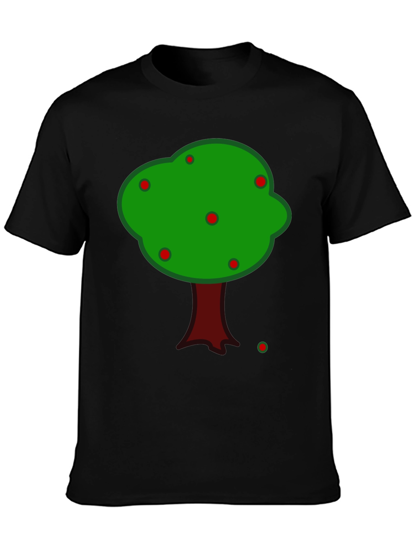 Black Whimsical Tree Graphic Tee - Black Cotton Blend view 3