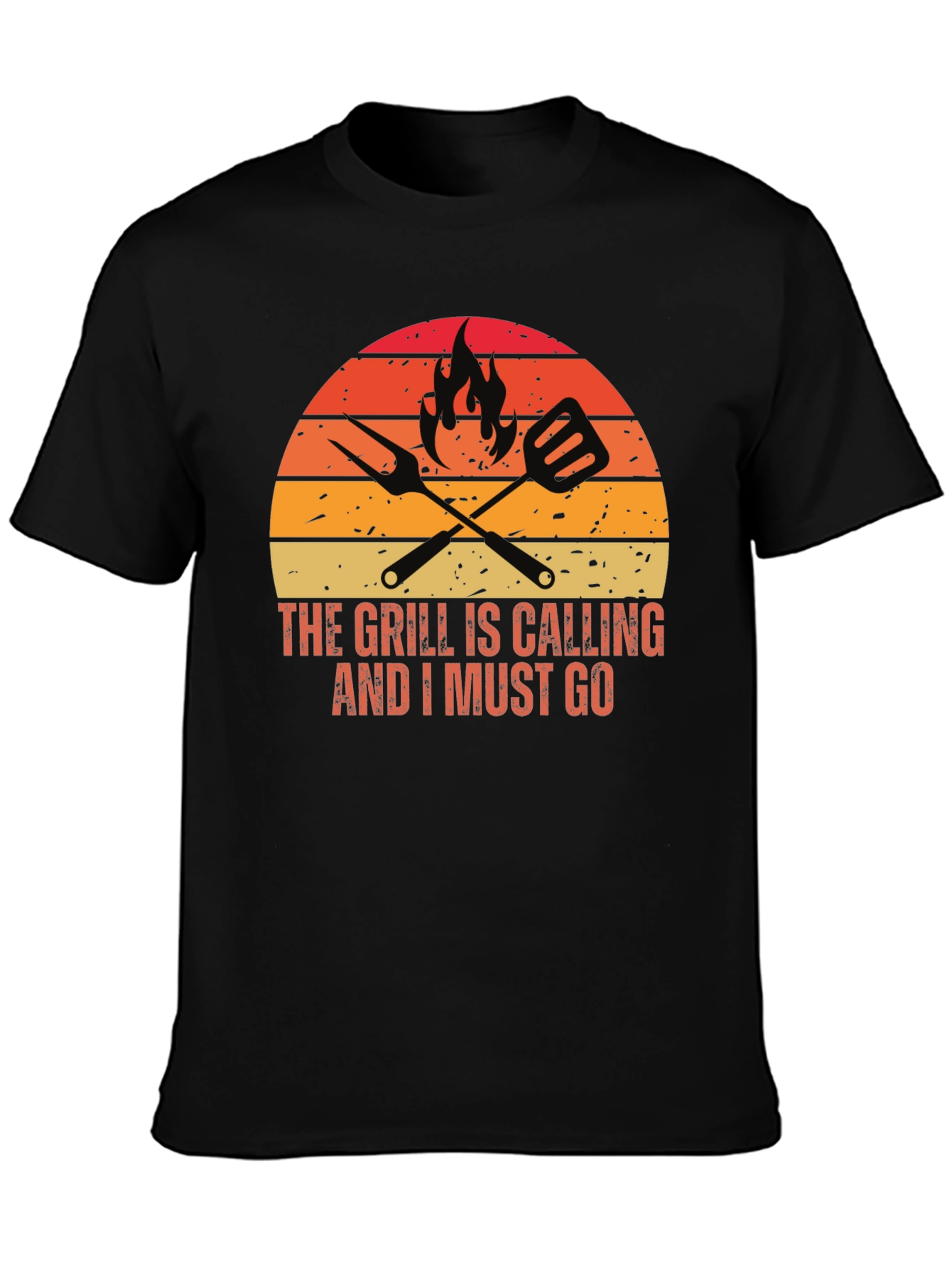 Black The Grill is Calling T-Shirt view 3