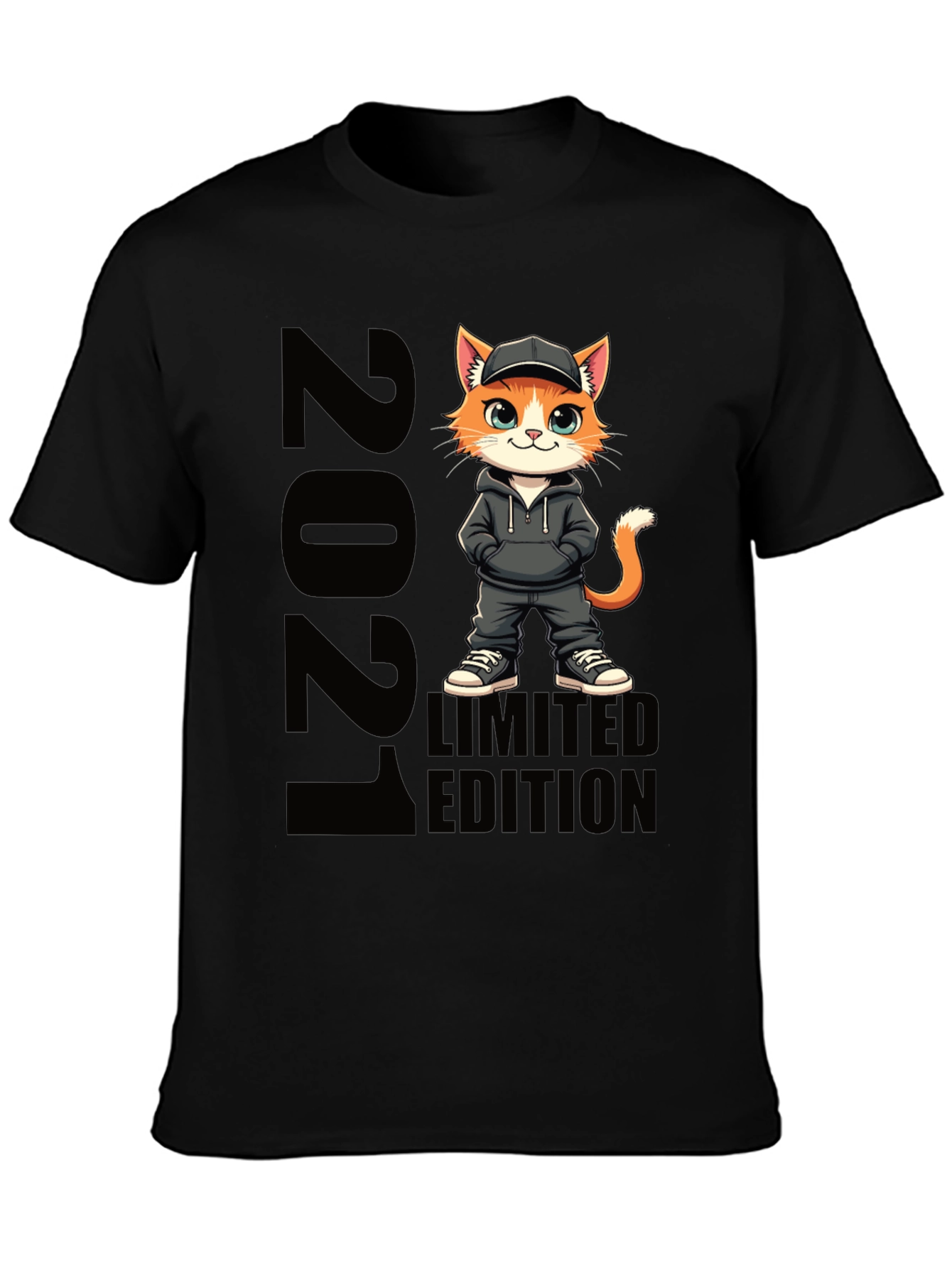 Black 2021 Limited Edition Cat T-Shirt view 3
