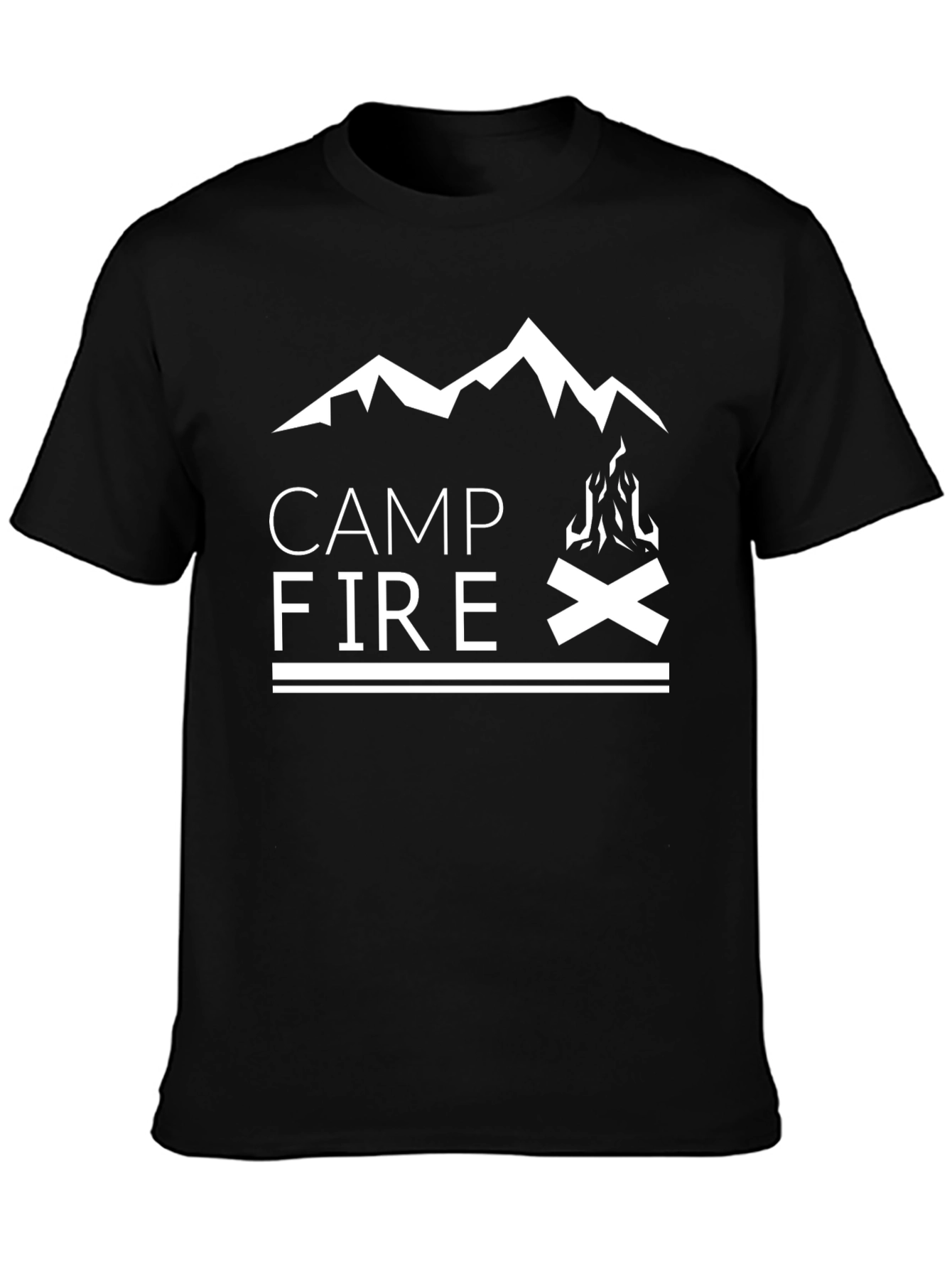 Black Campfire Graphic Tee - Black Cotton Comfort view 3
