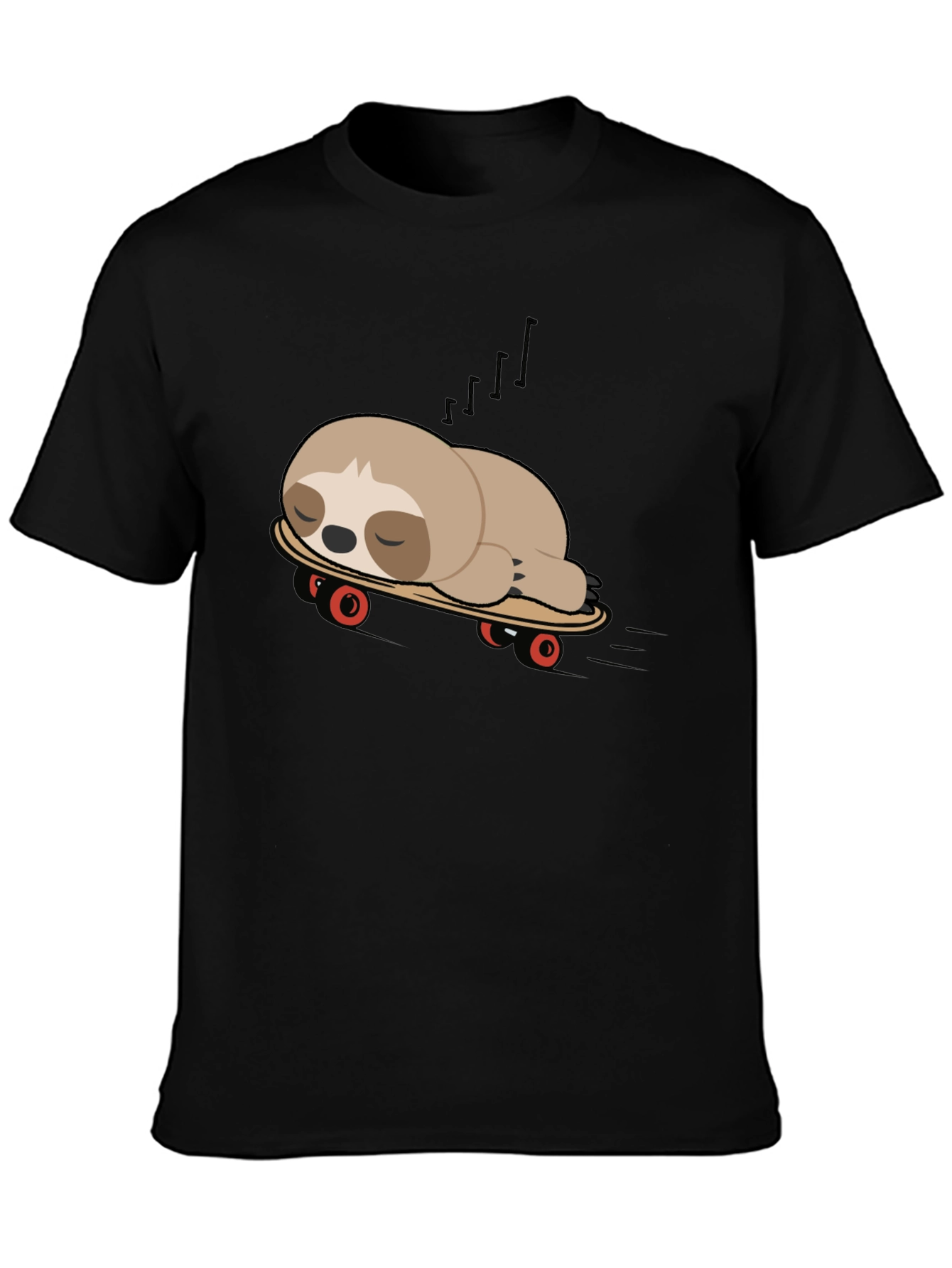 Black Sloth on Skateboard Graphic Tee - Unisex view 3