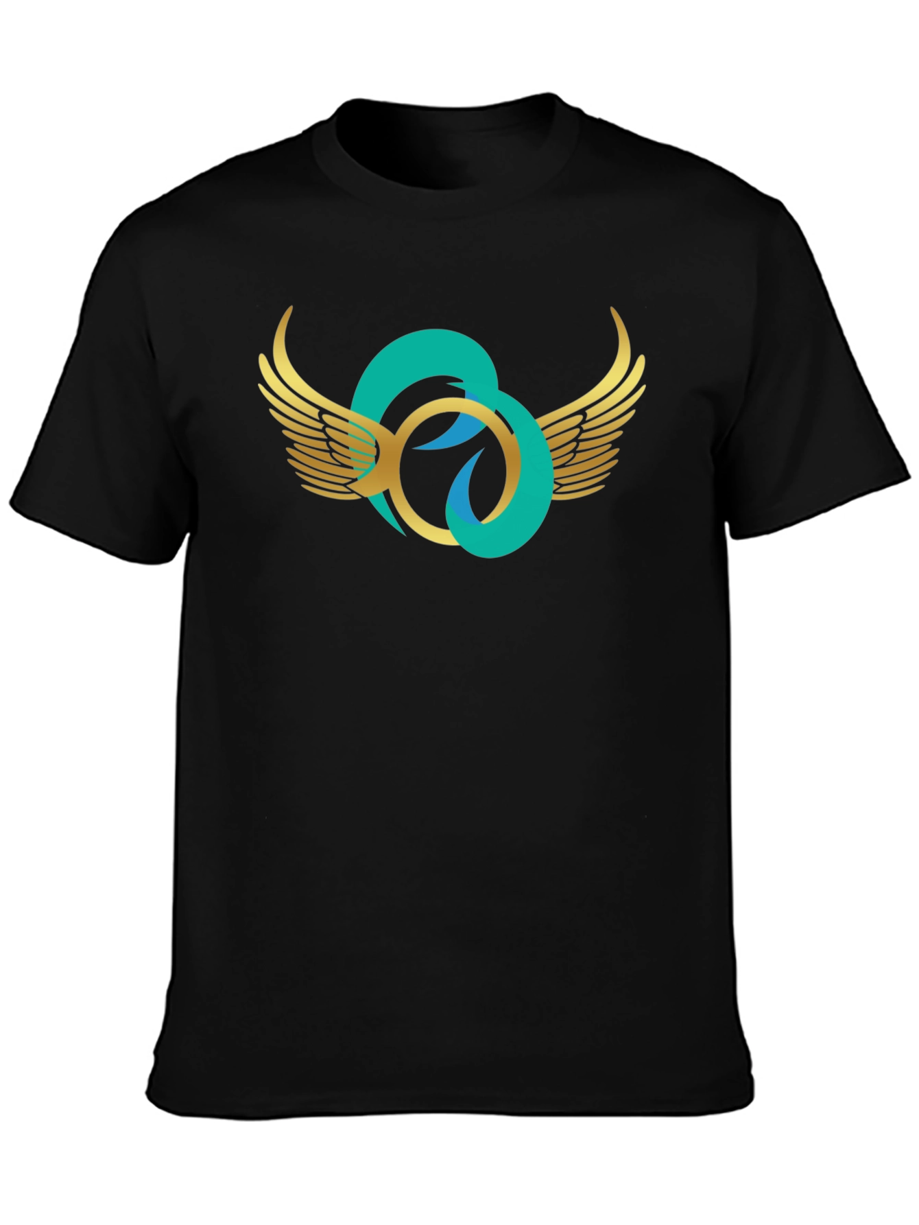 Black Winged Circle Graphic T-Shirt - Stylish Casual Wear view 3