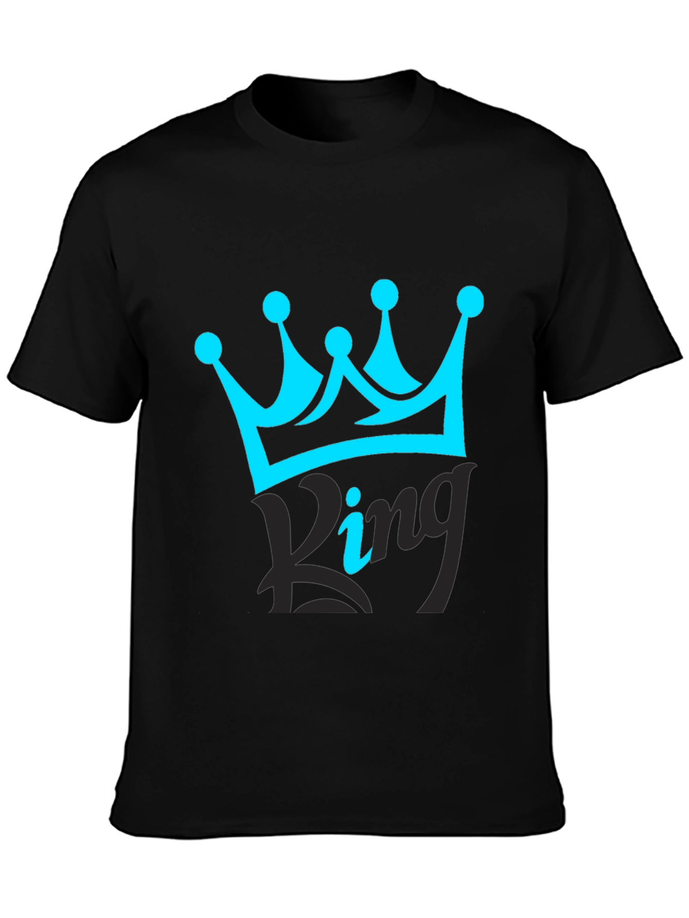Black King Crown Black T-Shirt - Stylish Graphic Tee view 3