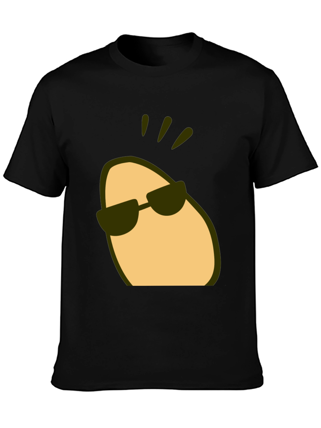 Black Cool Potato Tee - Funny Cartoon Graphic T-Shirt view 3
