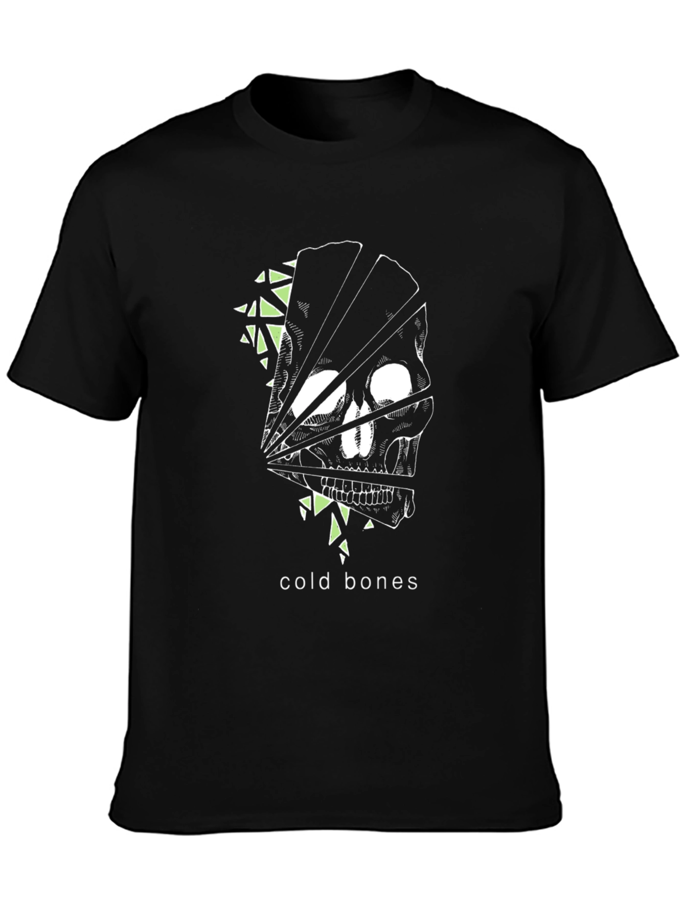 Black Cold Bones Graphic Tee - Stylish Skull Design view 3
