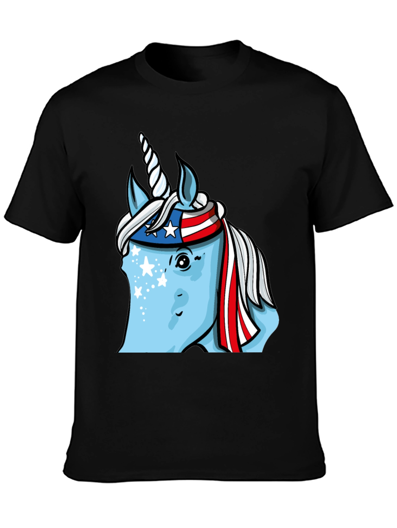 Black Patriotic Unicorn T-Shirt view 3