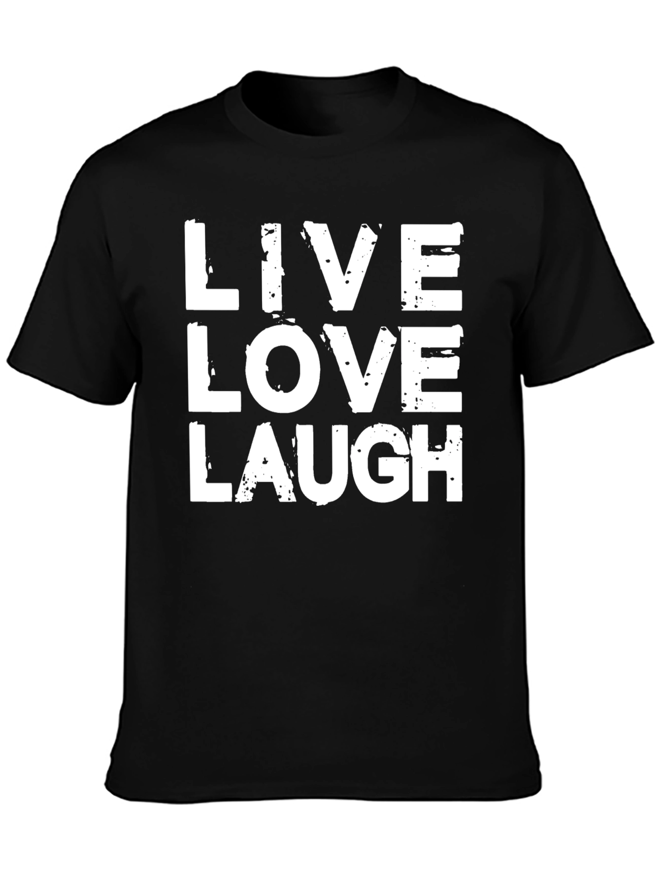 Black Live Love Laugh Graphic T-Shirt - Black Cotton Tee view 3