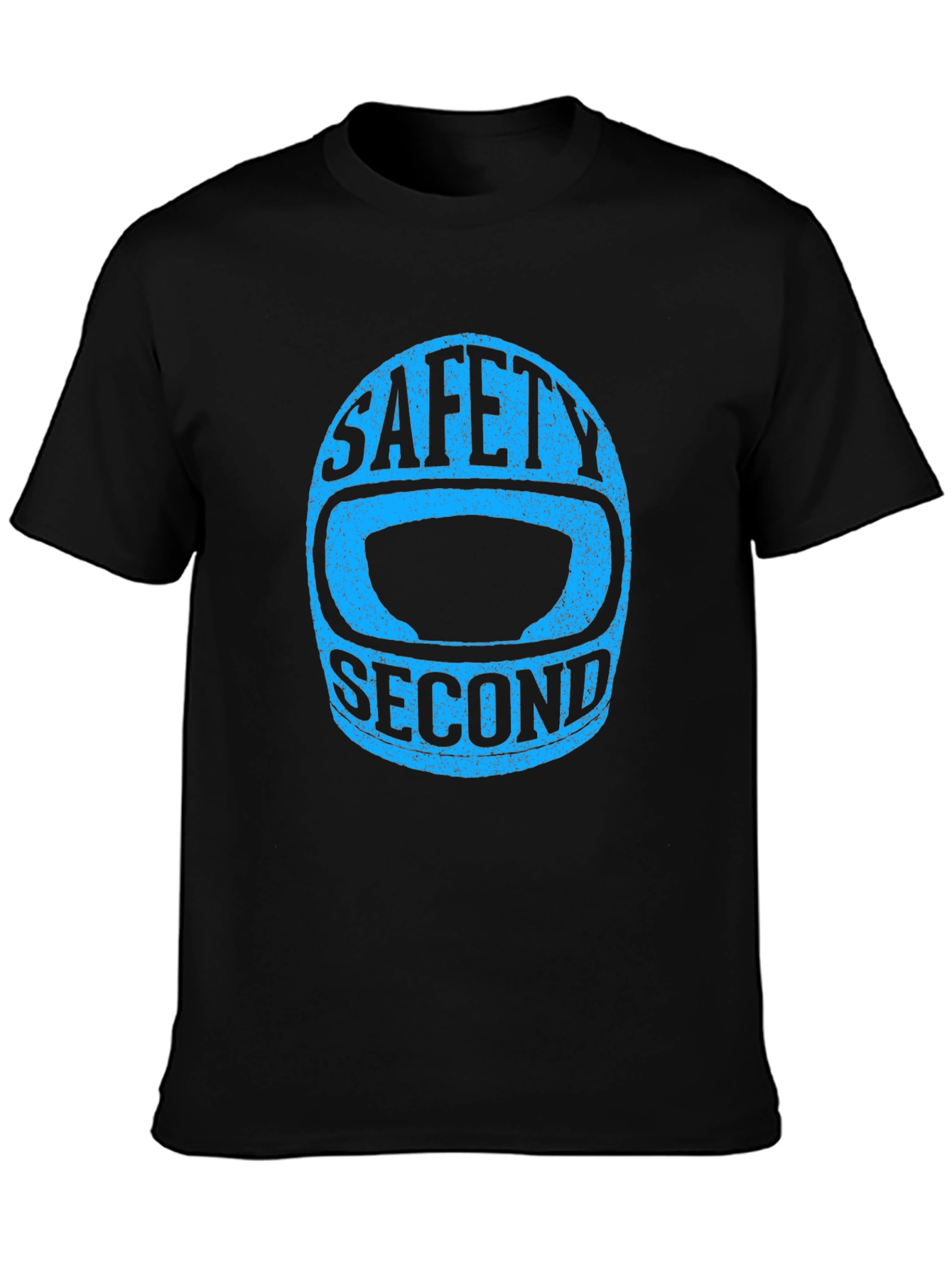 Black Safety Second Helmet Graphic Tee - Black Cotton T-Shirt view 3