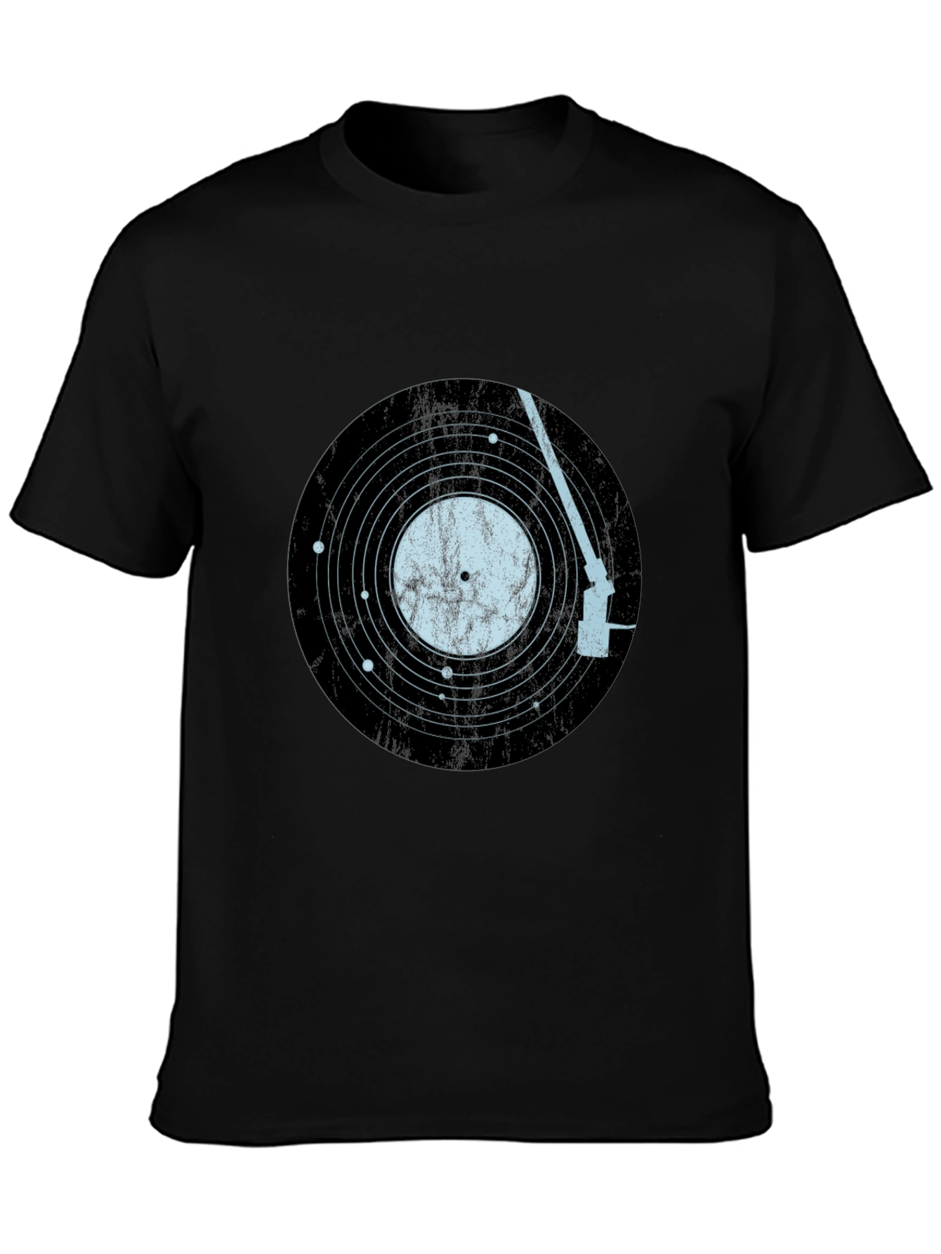 Black Vinyl Record Solar System Men's Tee view 3