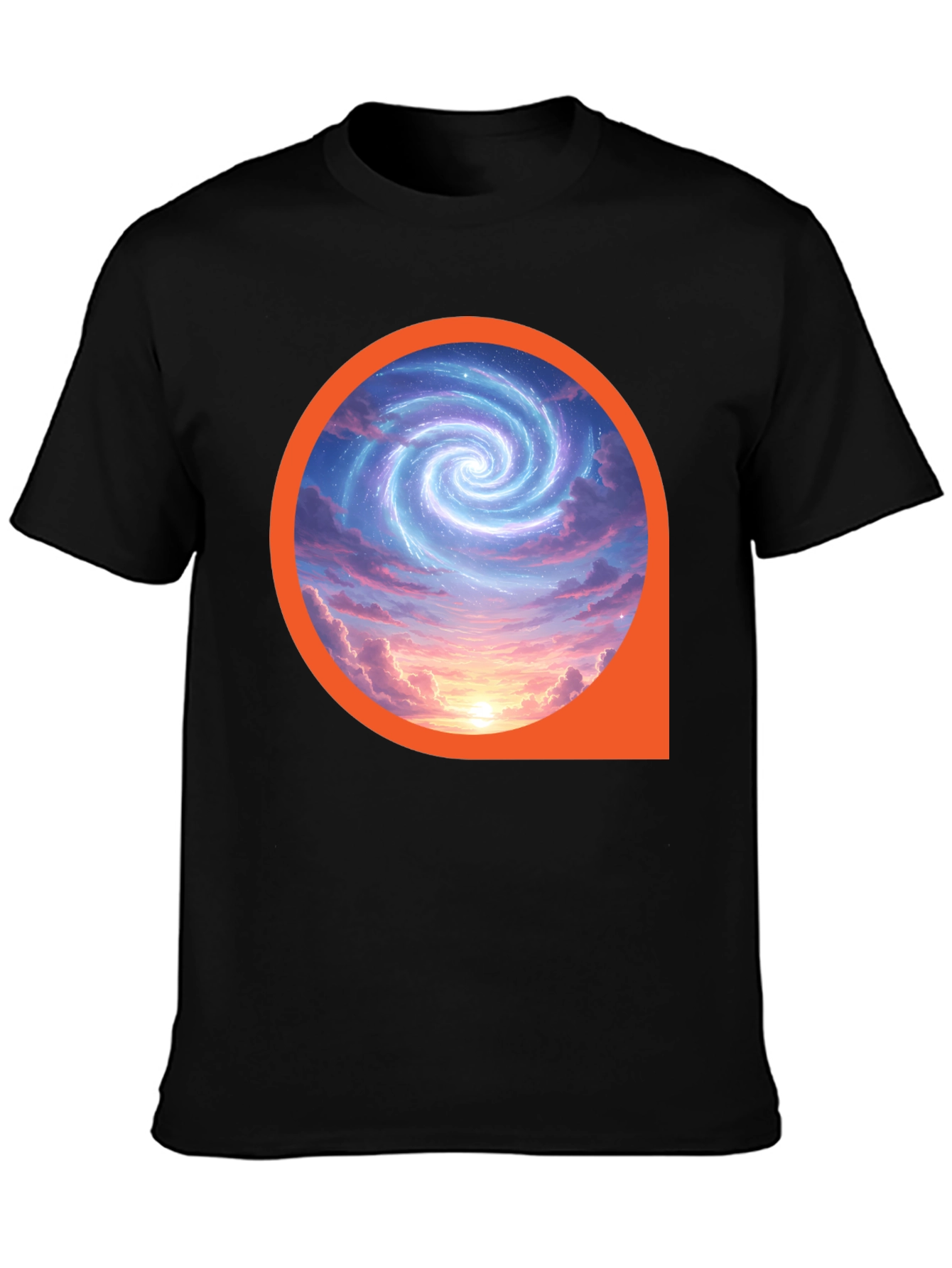 Black Cosmic Swirl Graphic Tee - Modern Style view 3