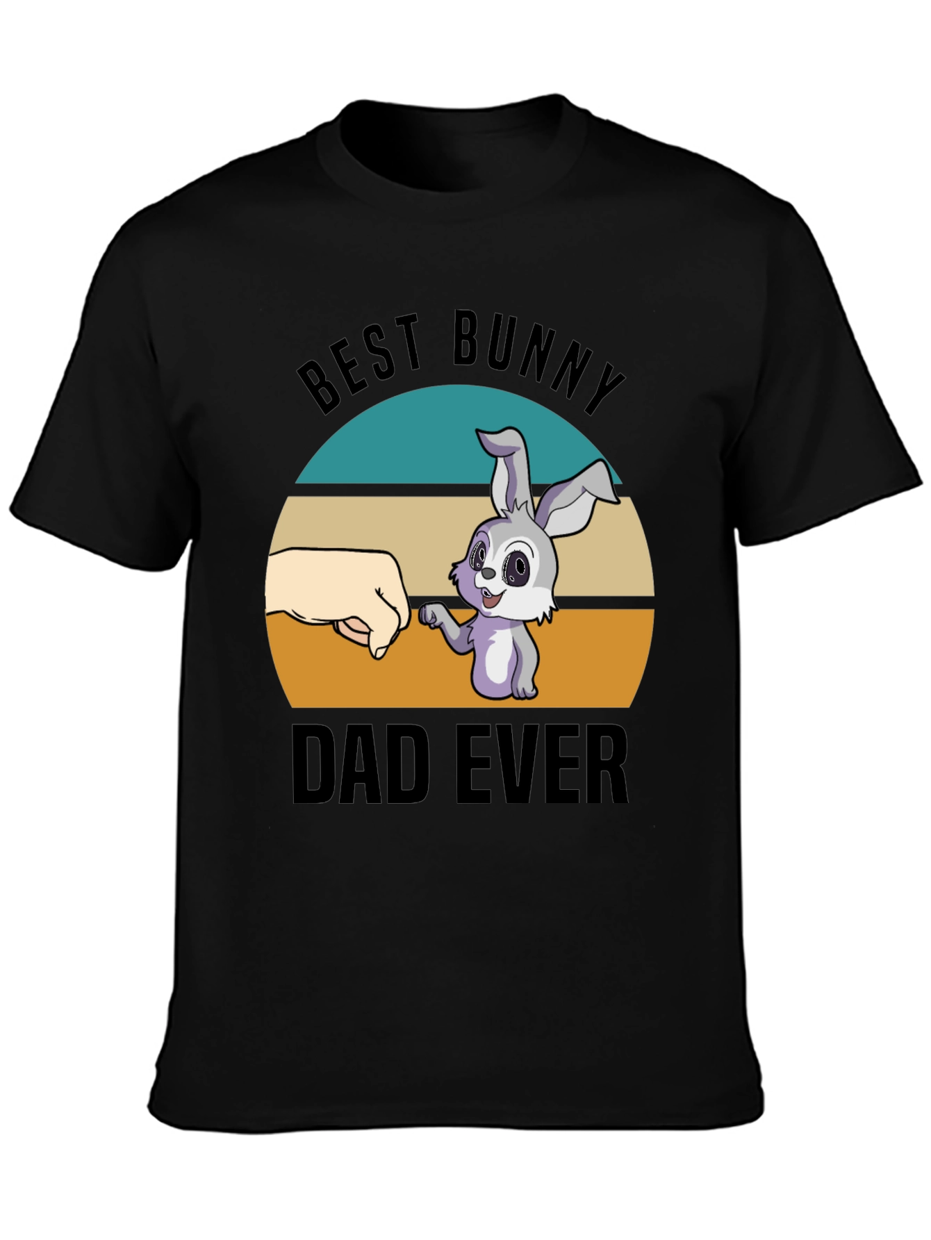 Black Best Bunny Dad Ever T-Shirt - Father's Day Tee view 3