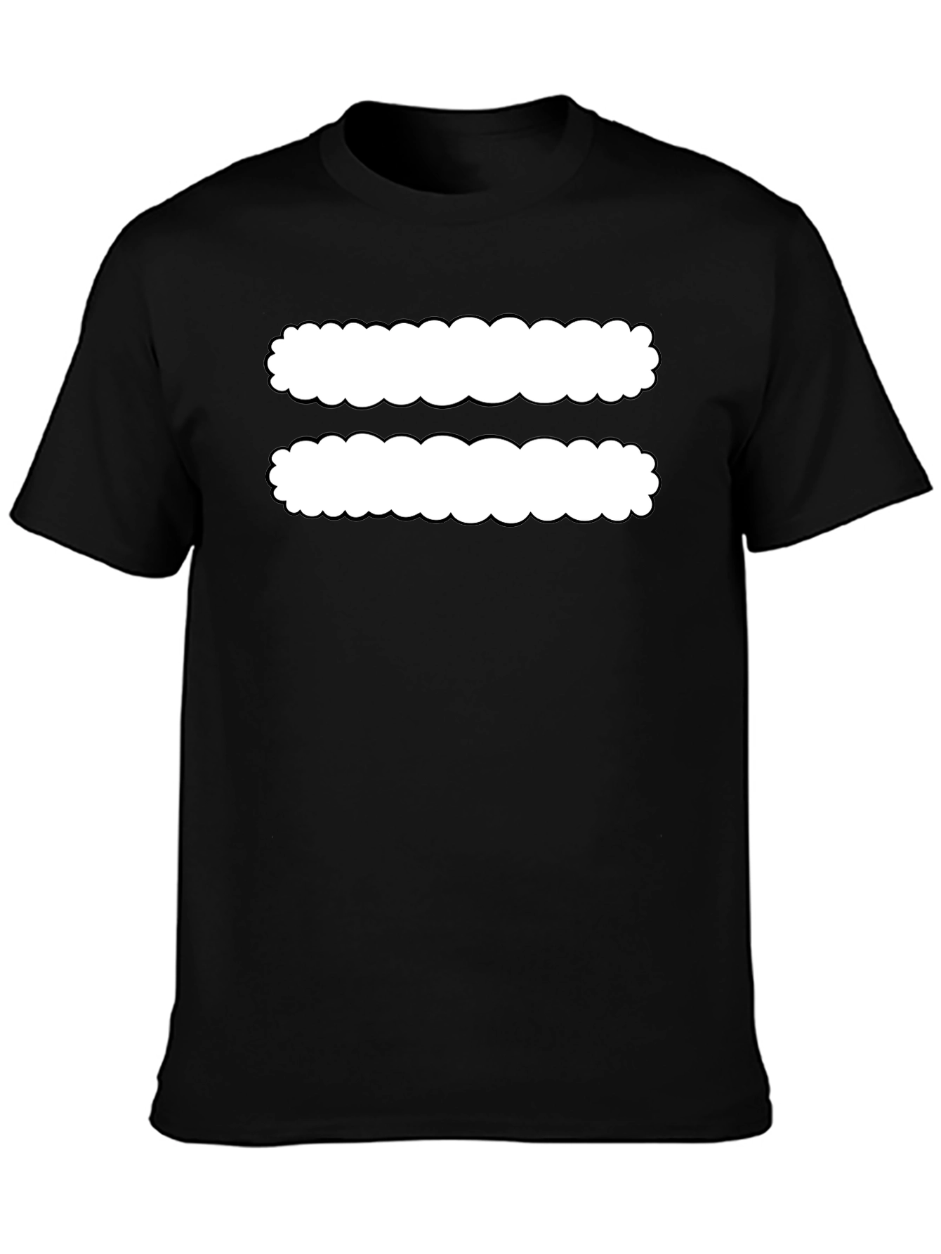 Black Black T-Shirt with White Equals Sign Design view 3