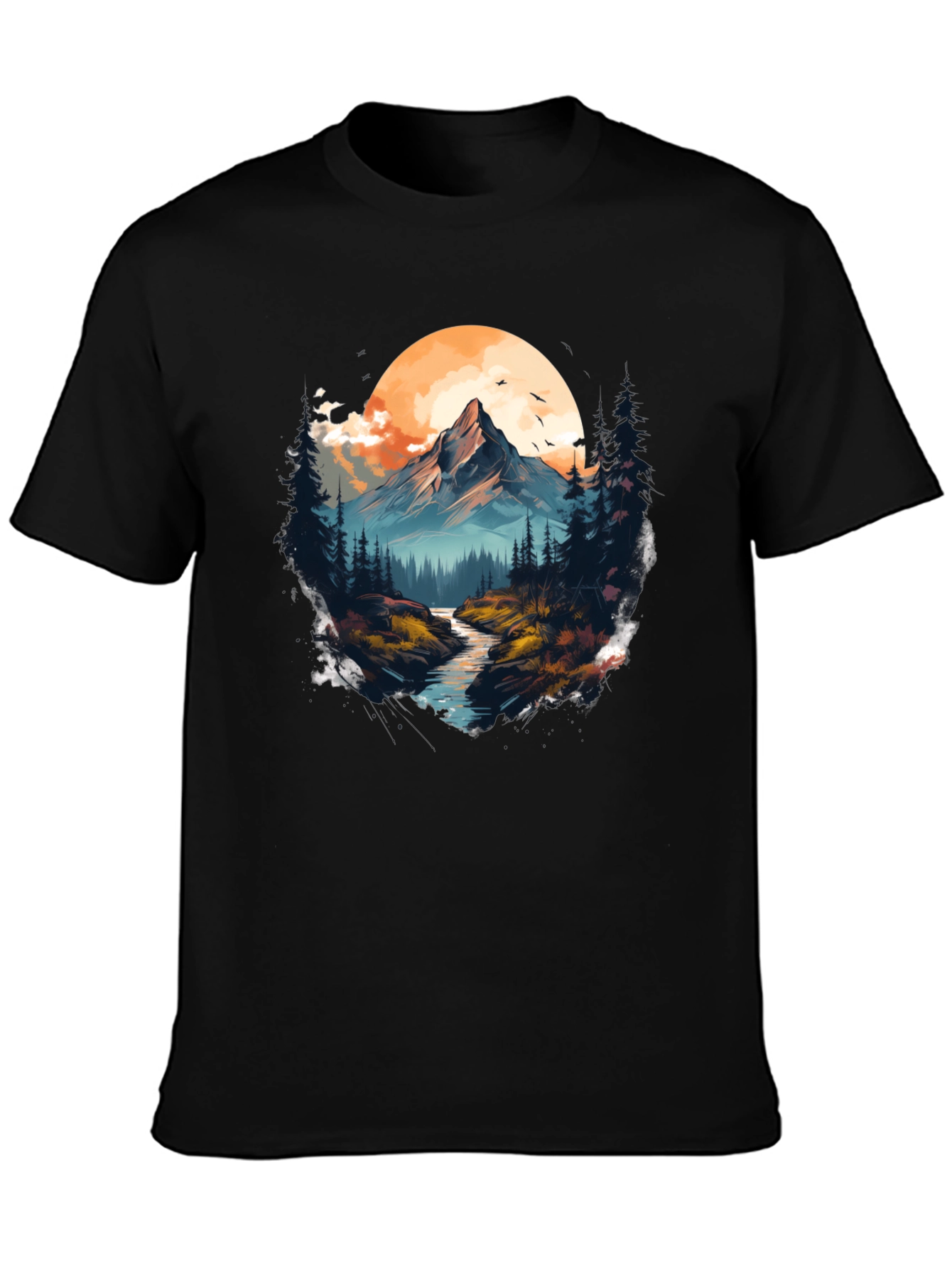 Black Mountain River Graphic T-Shirt - Nature Lover's Tee view 3