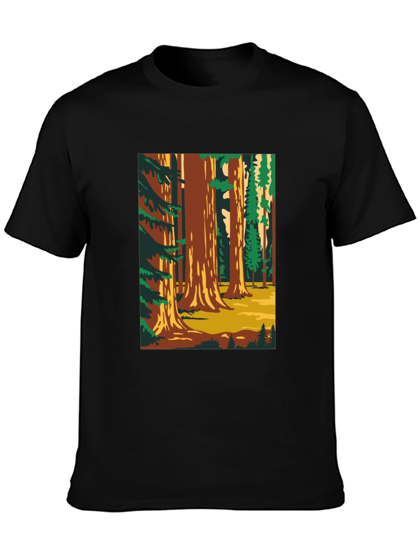 Black Sequoia Forest Graphic T-Shirt - Nature Lover Tee view 3
