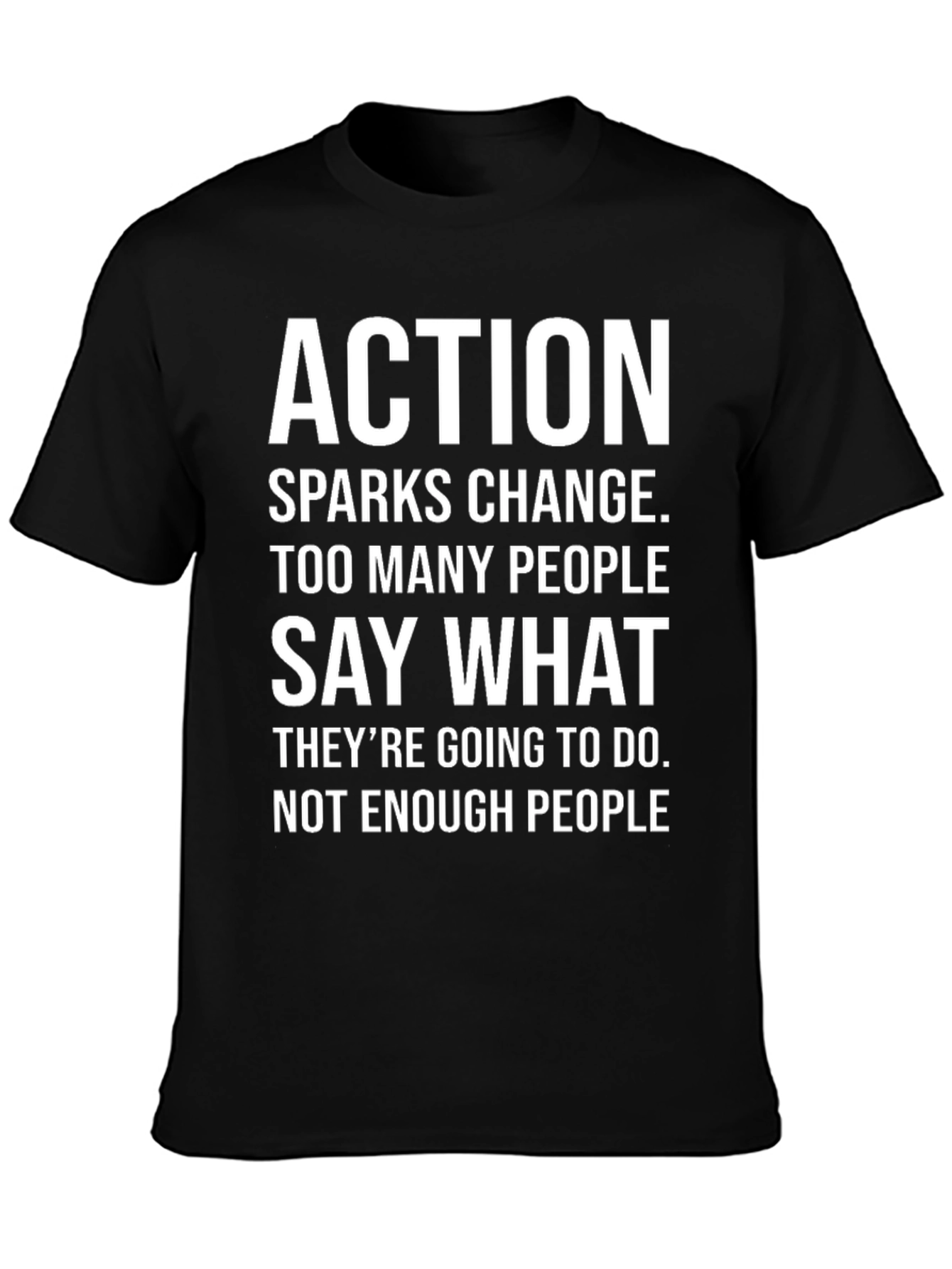 Black Action Sparks Change Graphic T-Shirt view 3