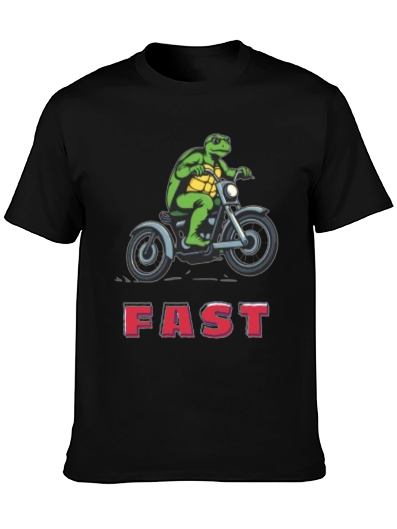 Black Turtle on Motorcycle FAST T-Shirt view 3