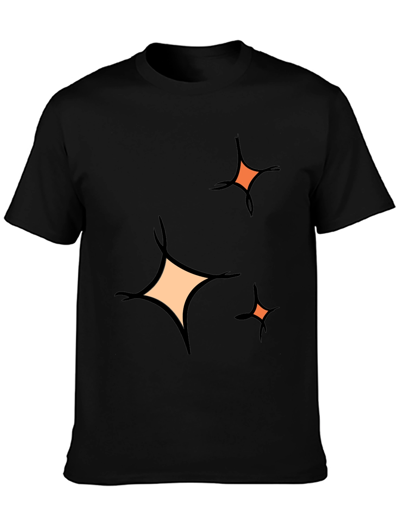 Black Sparkle Graphic Tee - Black Cotton Blend Casual view 3