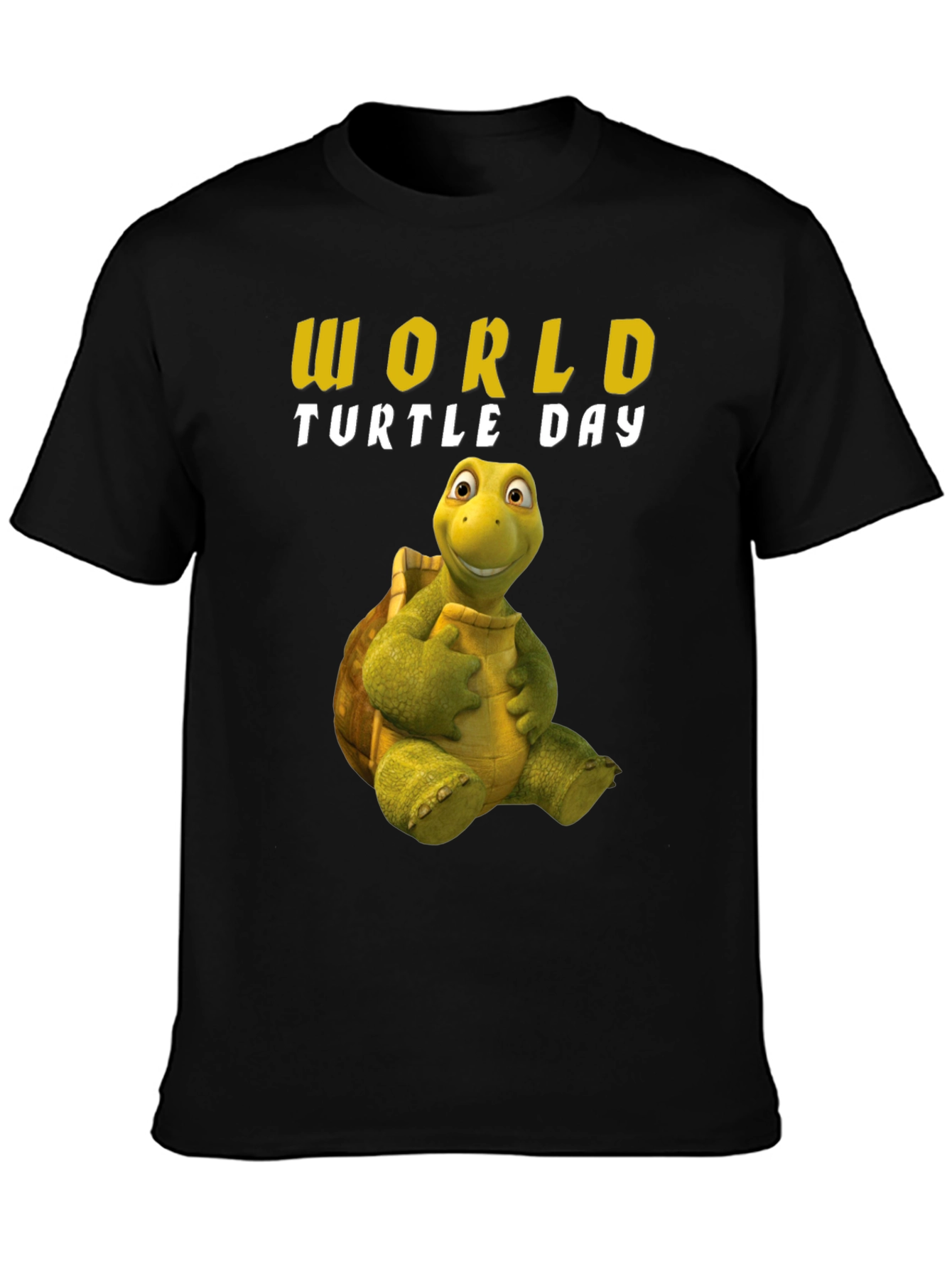 Black World Turtle Day T-Shirt view 3