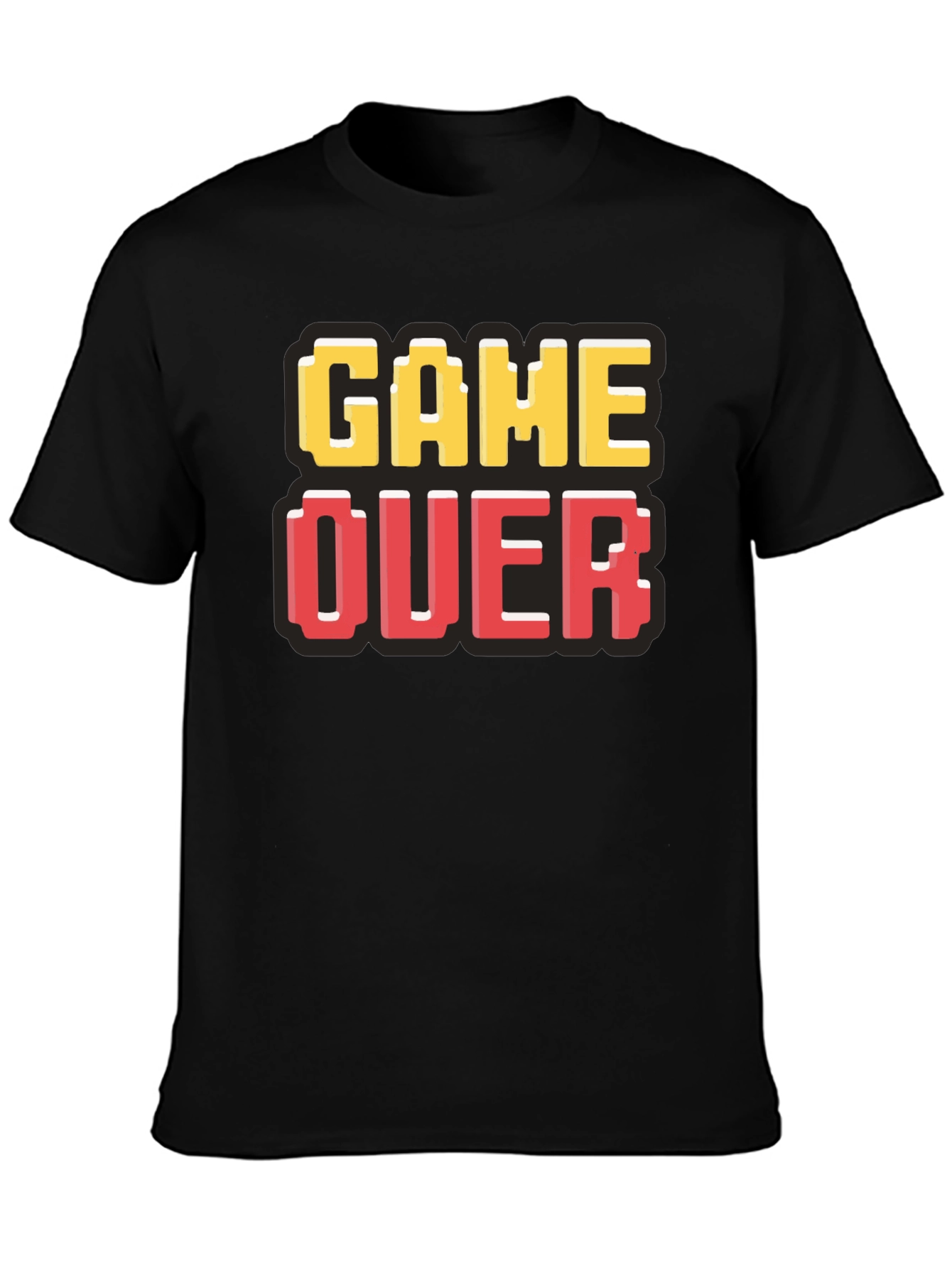 Black Game Over Pixel Art T-Shirt - Gamer Style view 3