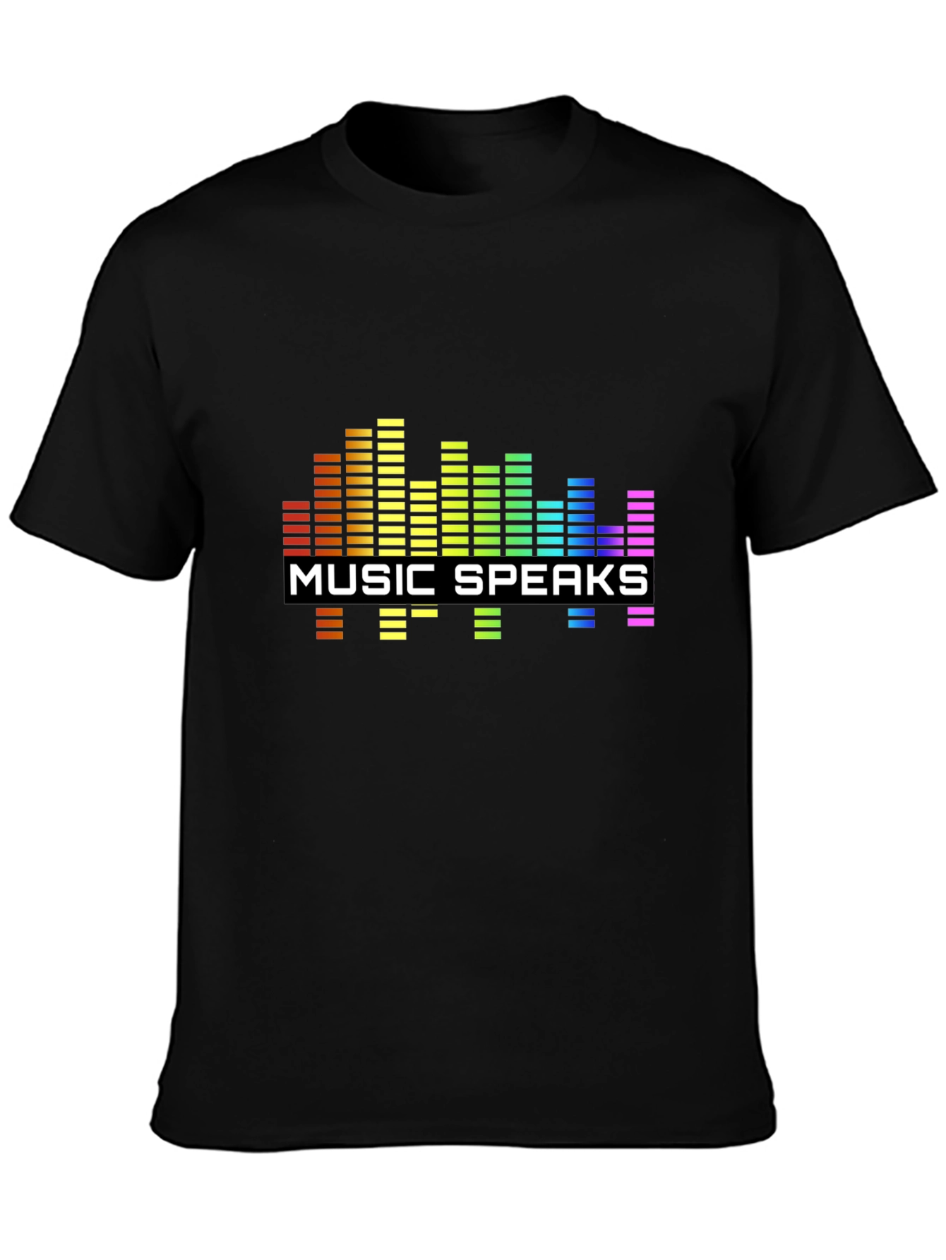Black Music Speaks Graphic Black T-Shirt view 3