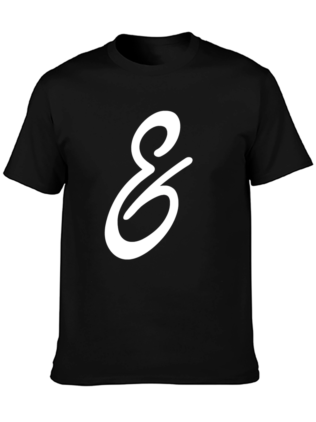 Black Black T-Shirt with White Graphic view 3