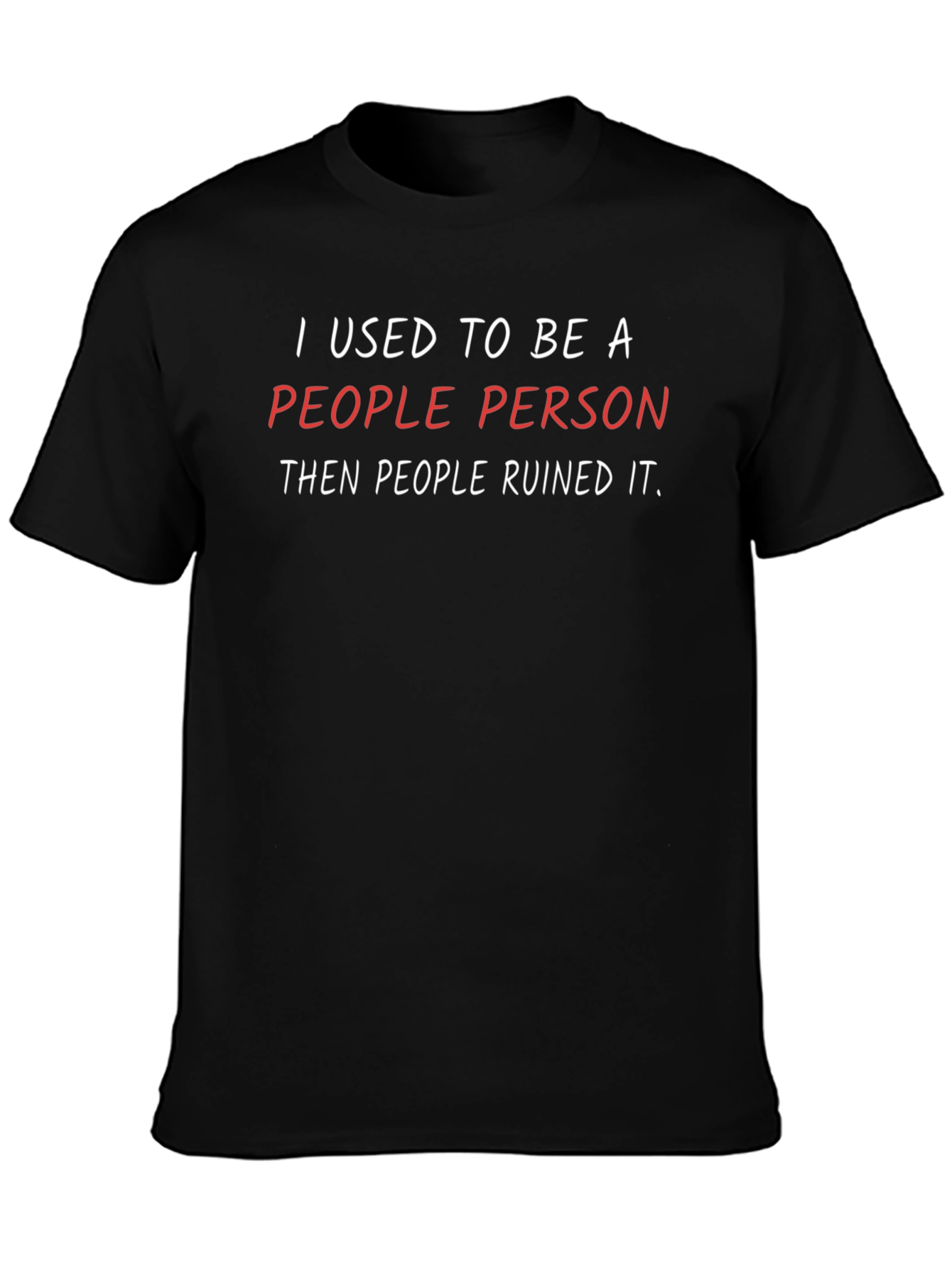 Black Funny 'People Person' Graphic Tee - Black view 3