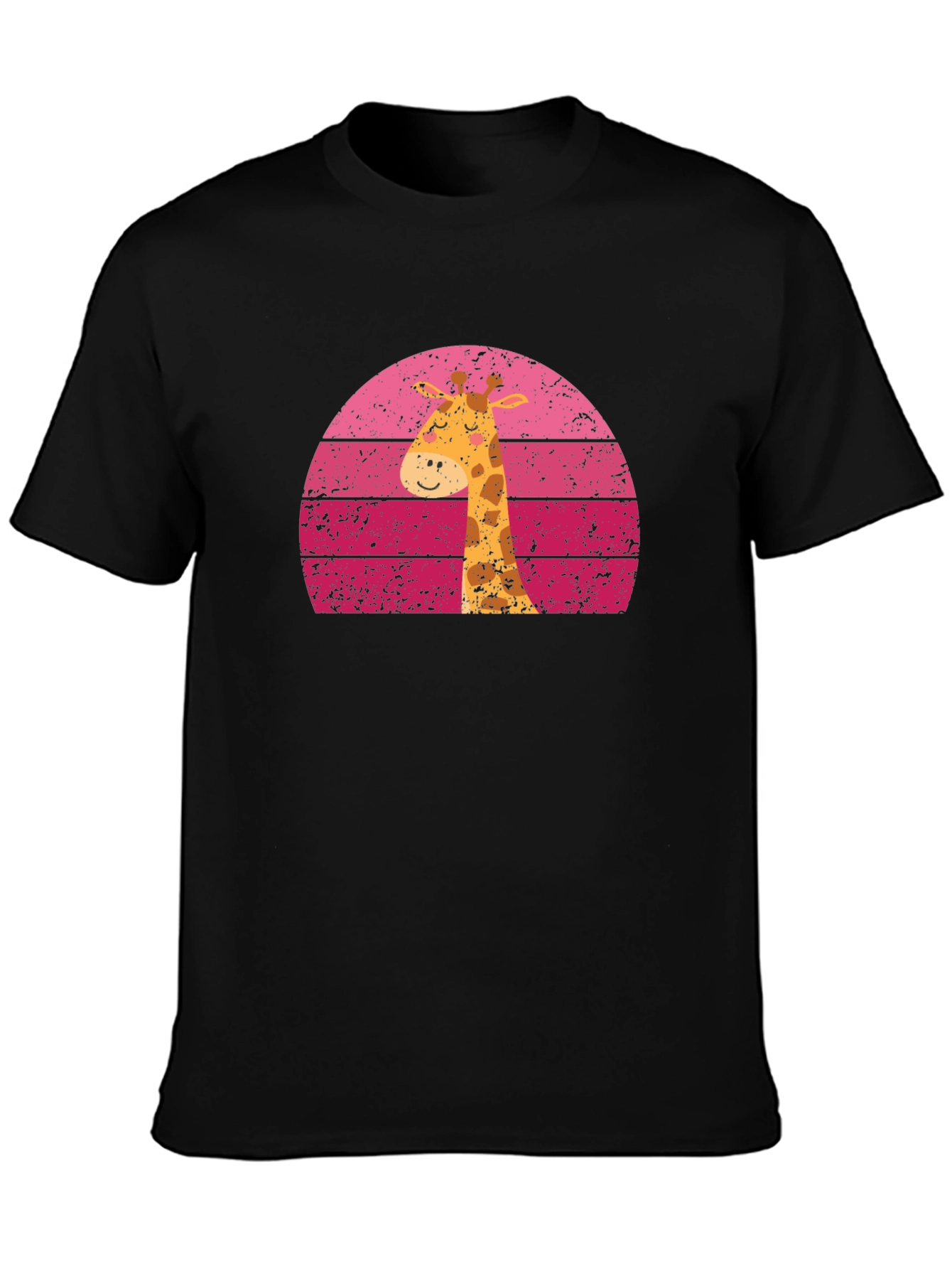 Black Giraffe Sunset Graphic Tee - Unique Design view 3