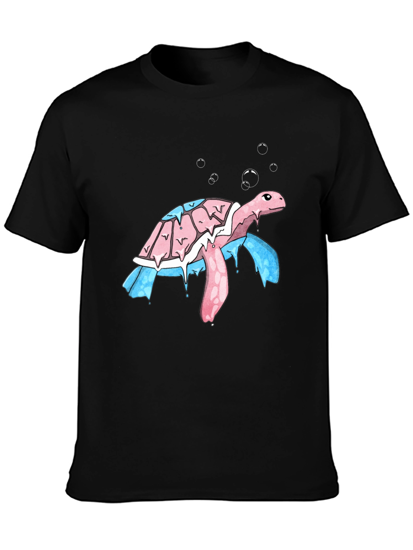 Black Transgender Pride Turtle T-Shirt view 3