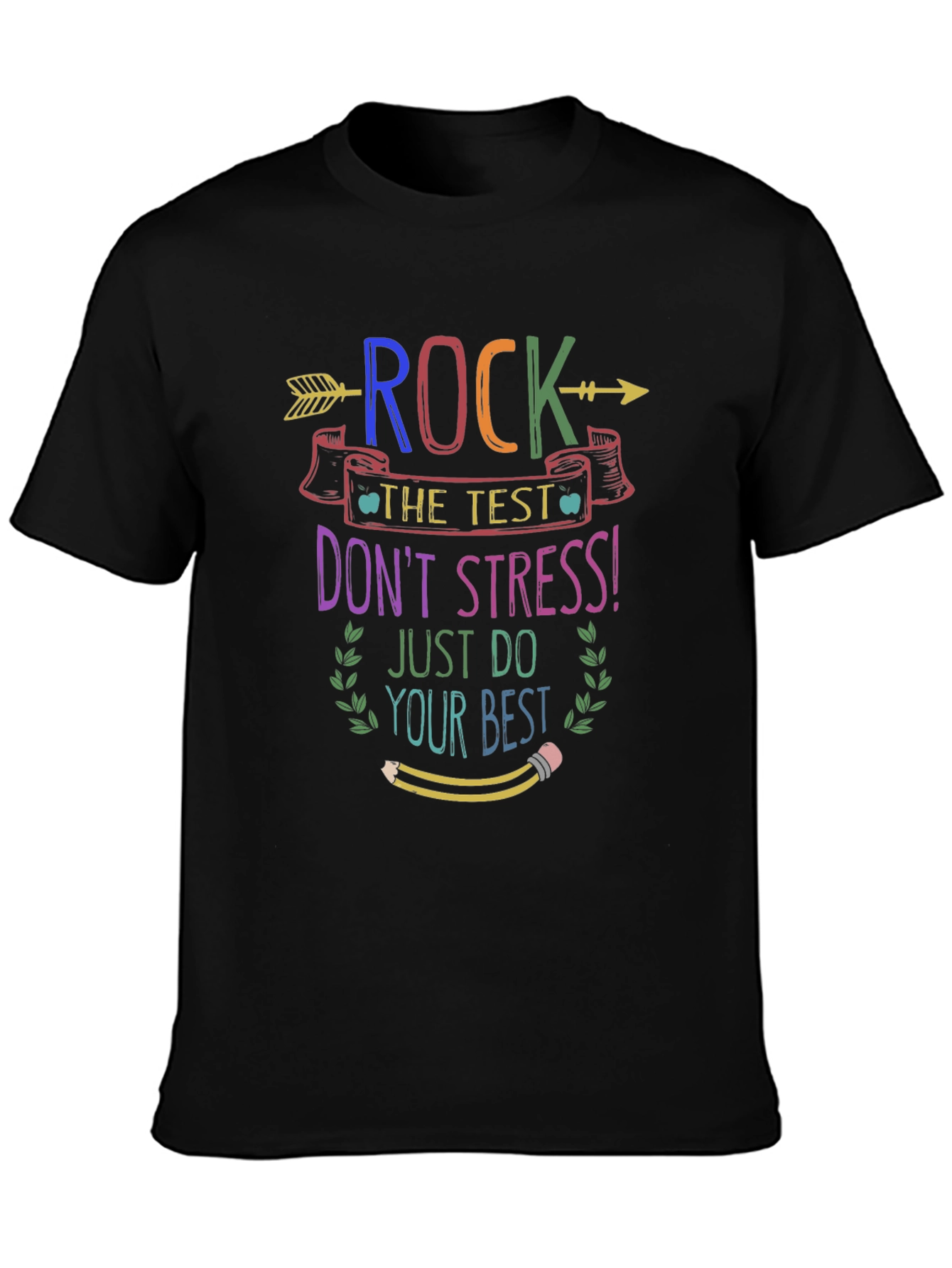 Black Rock The Test T-Shirt - Student Encouragement Tee view 3