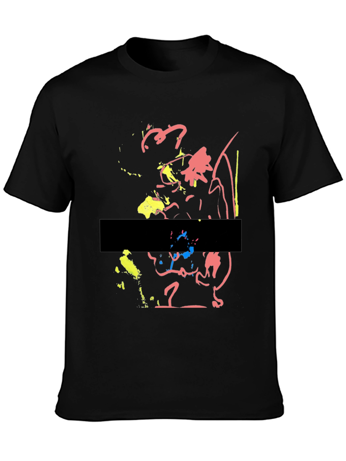 Black Abstract Art Black T-Shirt view 3