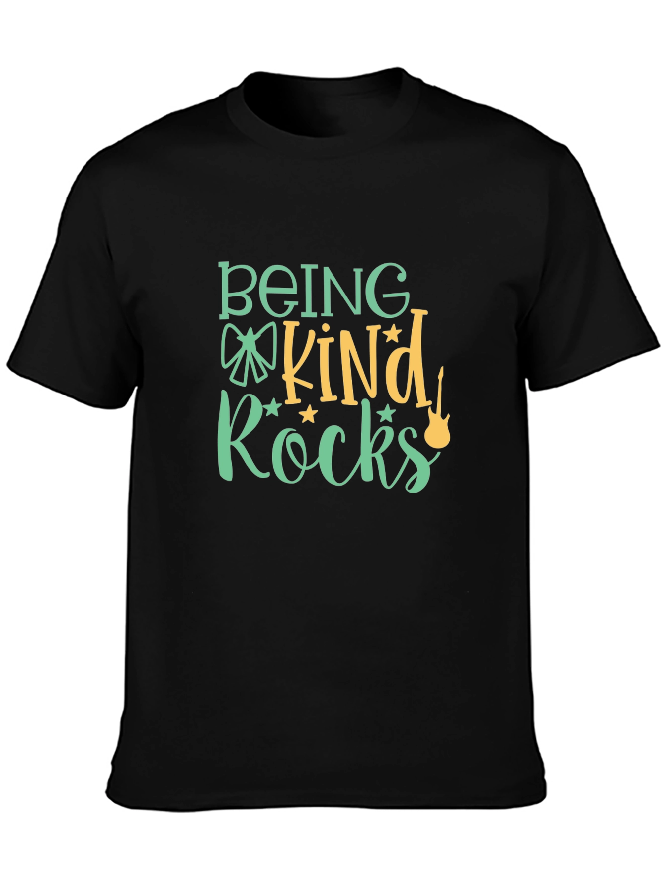 Black Being Kind Rocks Graphic Tee - Positive Vibes T-Shirt view 3