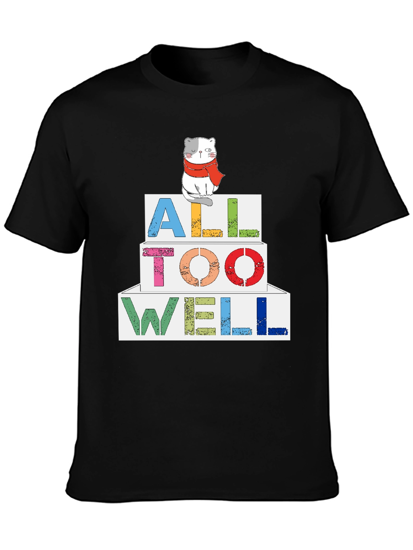 Black All Too Well Cat Graphic Tee - Soft Cotton Blend view 3