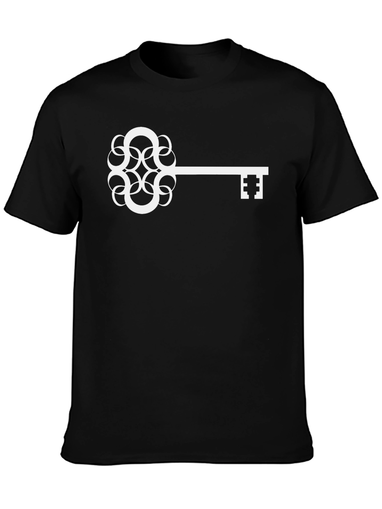 Black Stylish Key Graphic Tee - Black Cotton Blend view 3