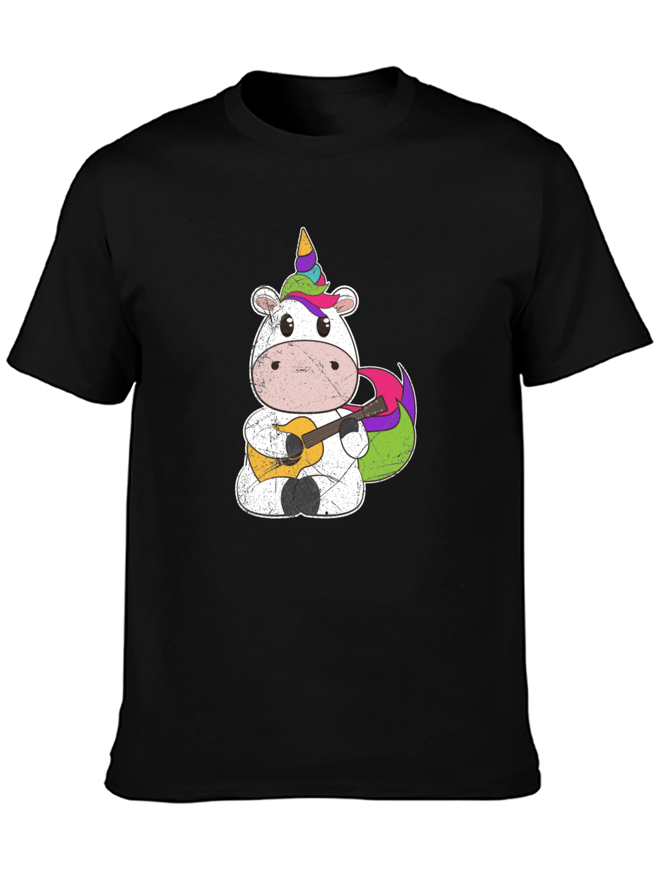 Unicorn Guitarist Graphic Tee - Men's Black T-Shirt - 3