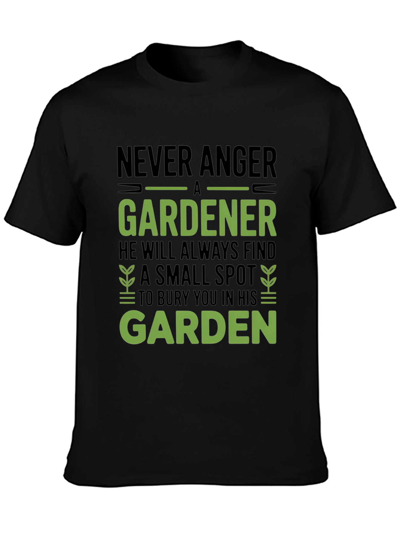 Black Never Anger a Gardener Graphic Tee view 3